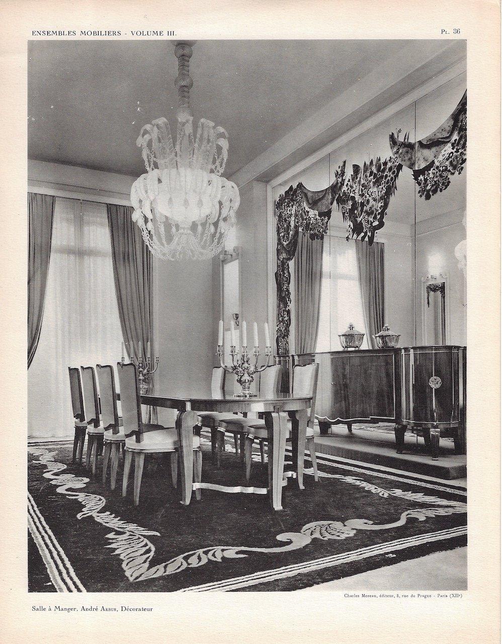 Set di DUE sedie da pranzo in stile Art Deco di Andre Arbus in vendita 9