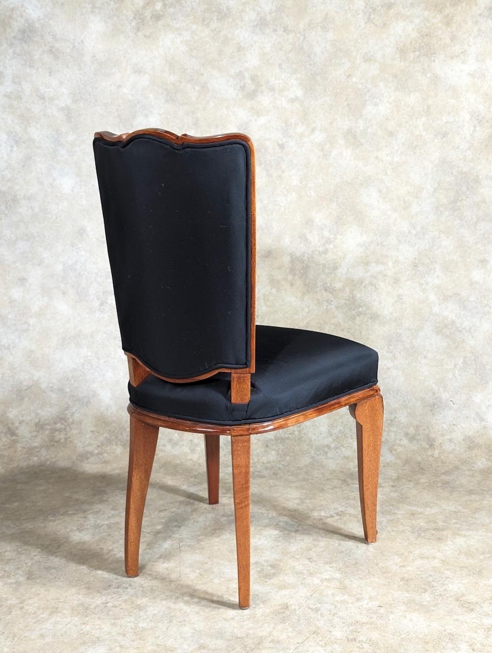 Mogano Set di DUE sedie da pranzo in stile Art Deco di Andre Arbus in vendita