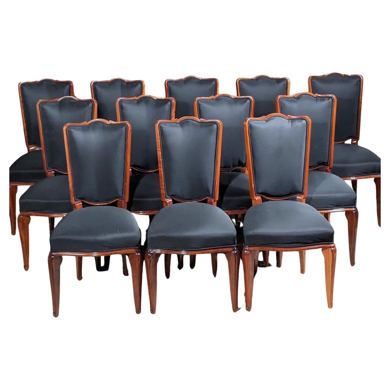 Andre Arbus Art Deco set of TWELVE dining chairs