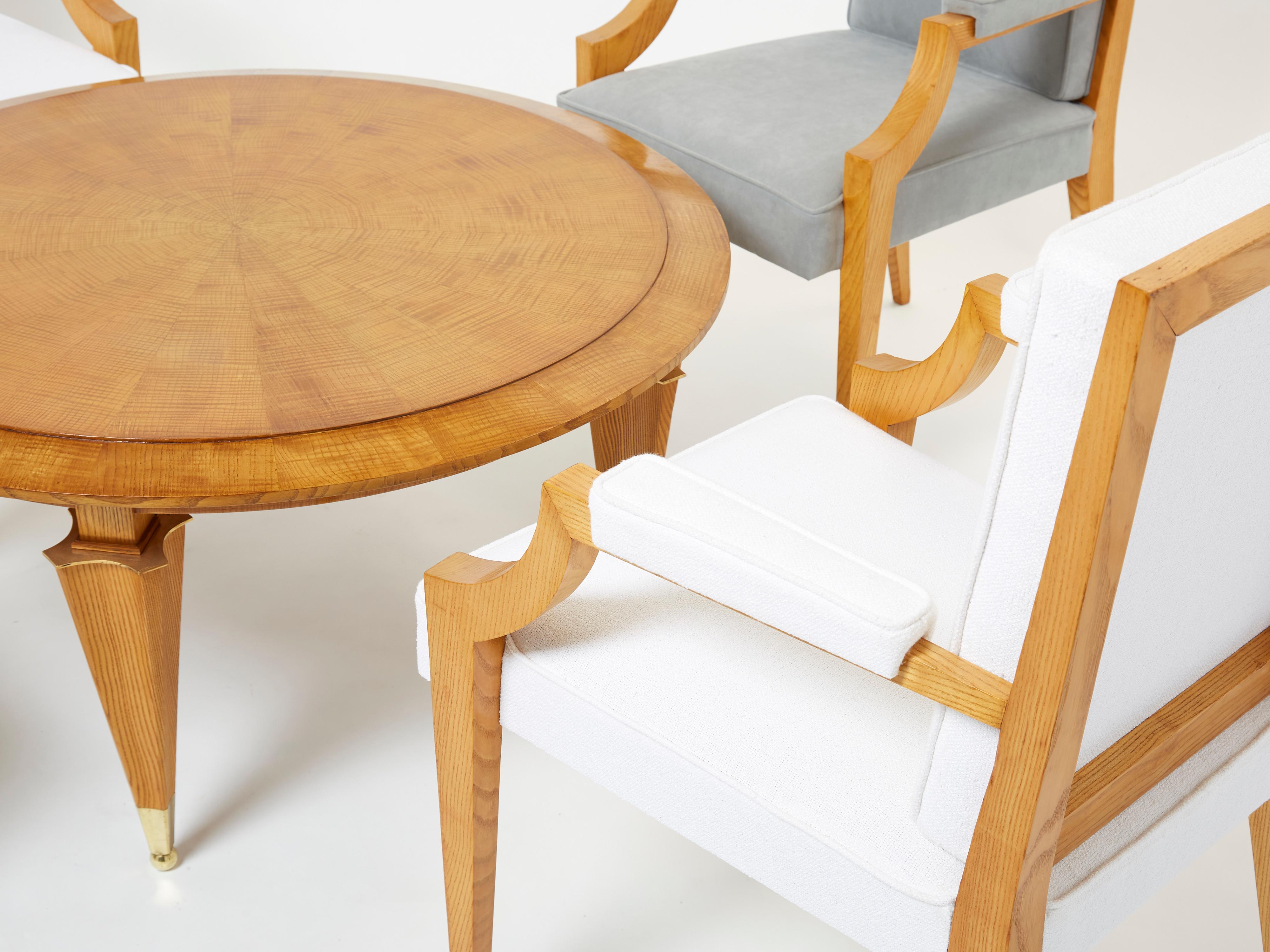 Table basse néoclassique en bois de frêne Andr Arbus, années 1940 en vente 3