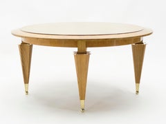 André Arbus Ash Wood Neoclassical Coffee Table 1940s