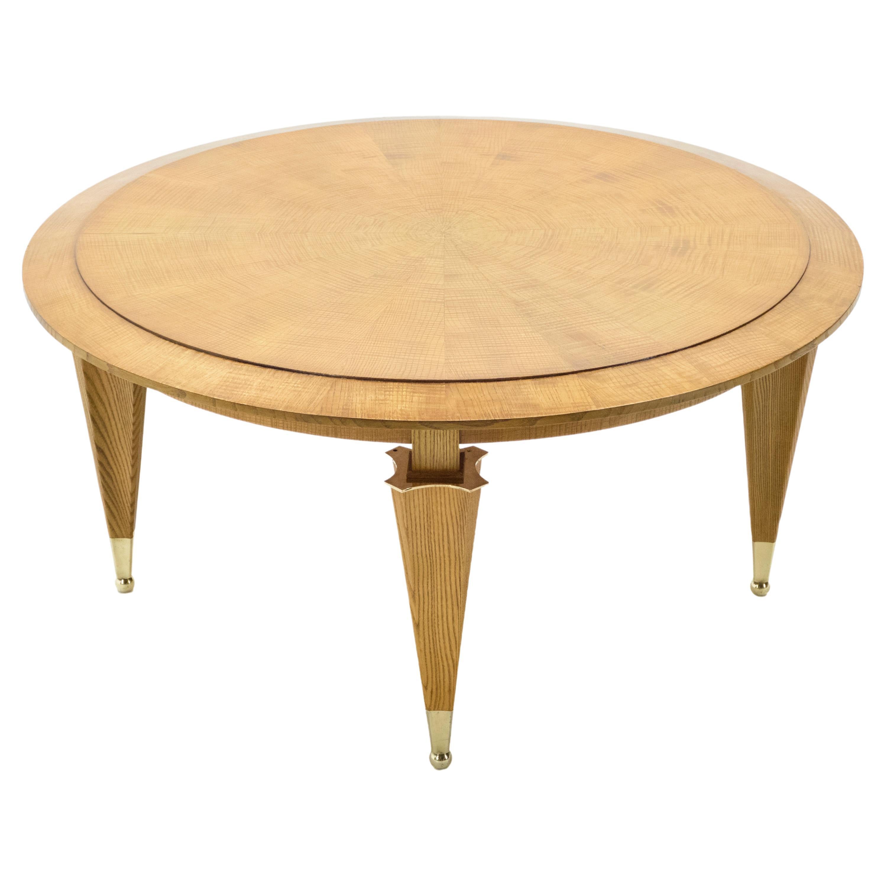 André Arbus Ash Wood Neoclassical Coffee Table 1940s For Sale