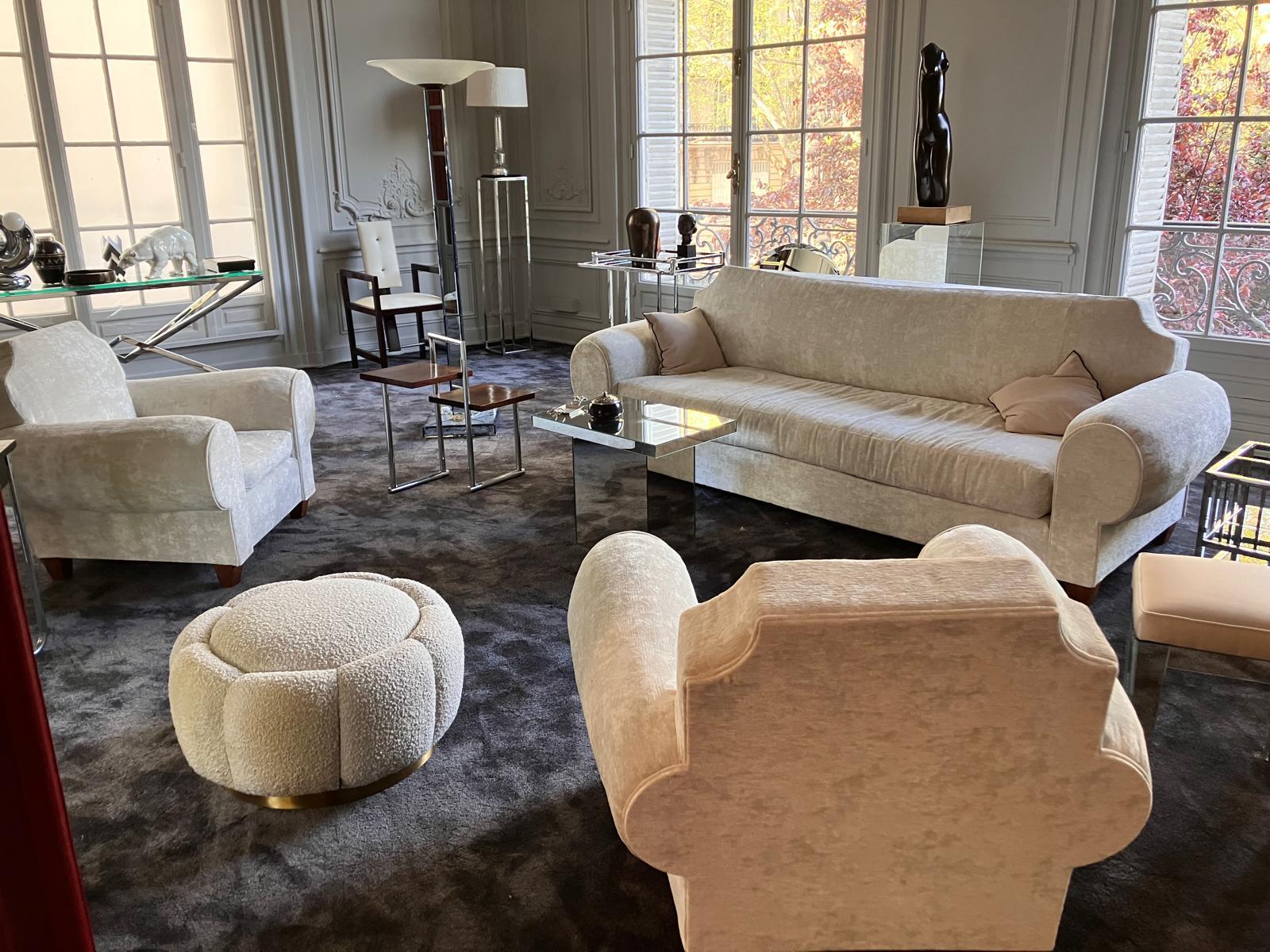 Andre CIRCA (Attribué à) un grand canapé et deux fauteuils, vers 1940 en vente 3