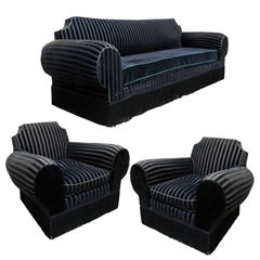 Andre Arbus (Attributed to) a Large Sofa and Two Armchairs, circa 1940