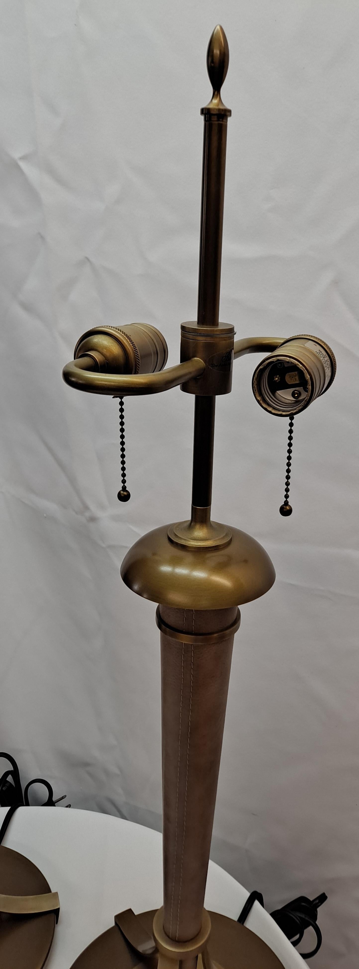 Andre Arbus for Baker Brass & Leather Lamps For Sale 6