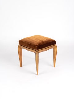 André Arbus Dressing Stool in Gilded Wood