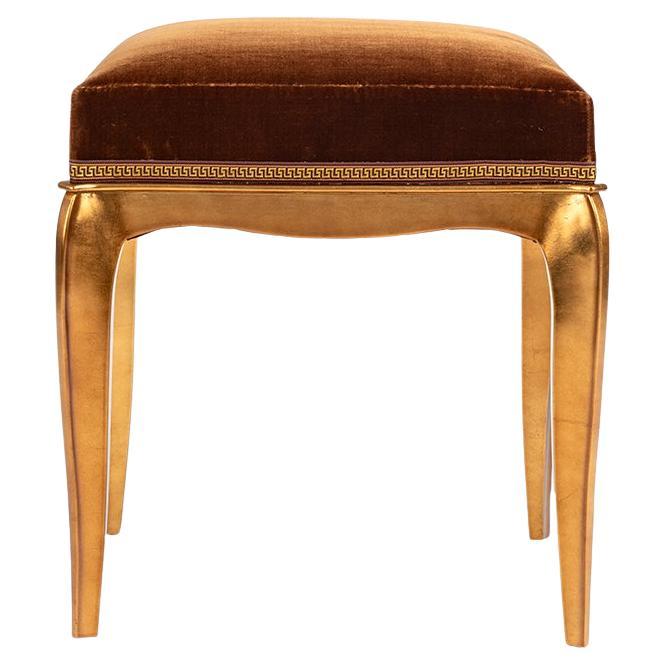 André Arbus Dressing Stool in Gilded Wood
