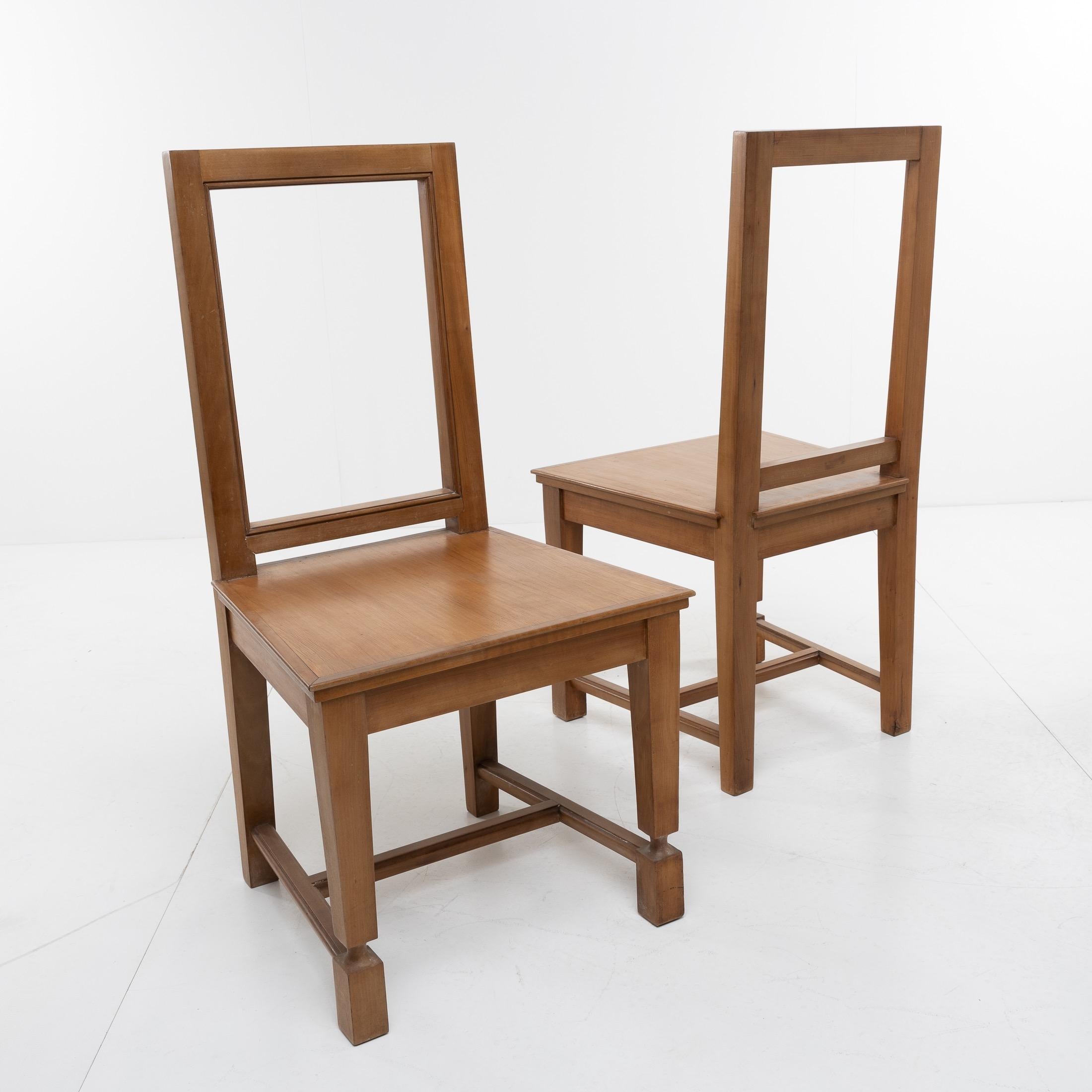 Mid-Century Modern André Arbus, France, an Elegant Set of 4 Cherrywood Chairs