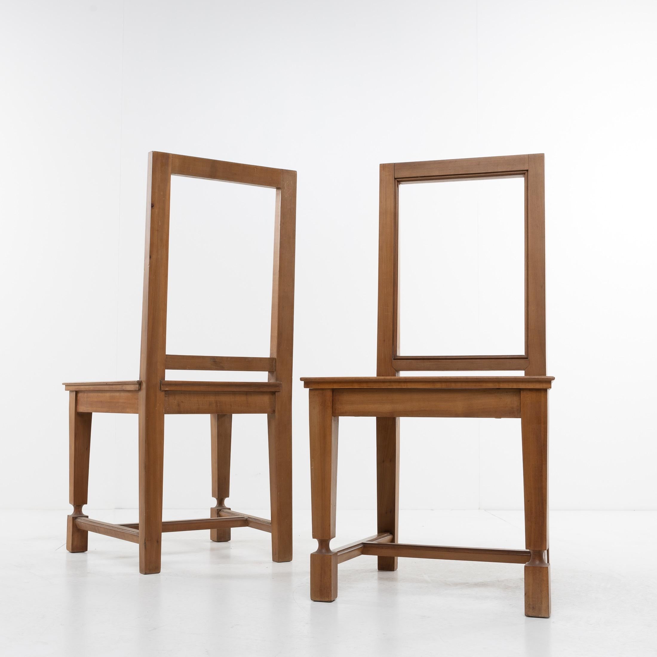 André Arbus, France, an Elegant Set of 4 Cherrywood Chairs In Good Condition In Brussels, BE