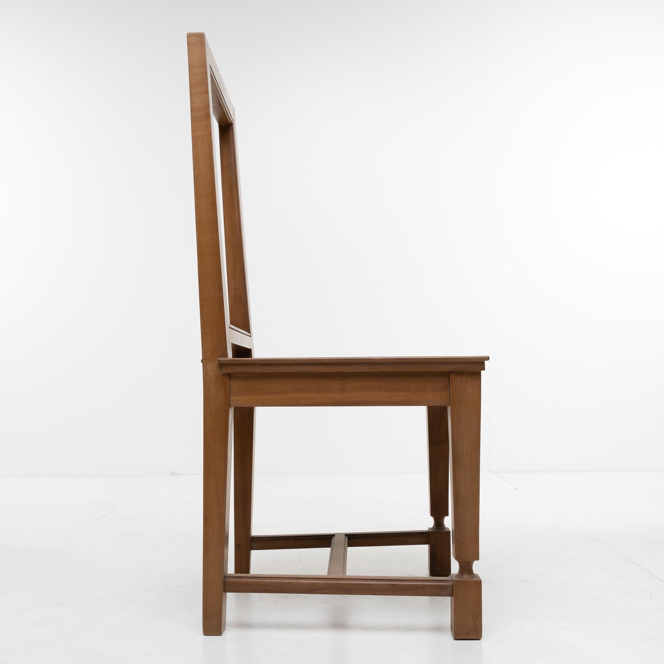 Mid-20th Century André Arbus, France, an Elegant Set of 4 Cherrywood Chairs