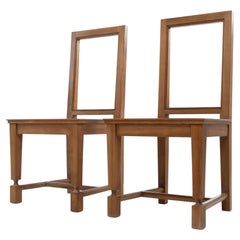 André Arbus, France, an Elegant Pair of Cherrywood Chairs
