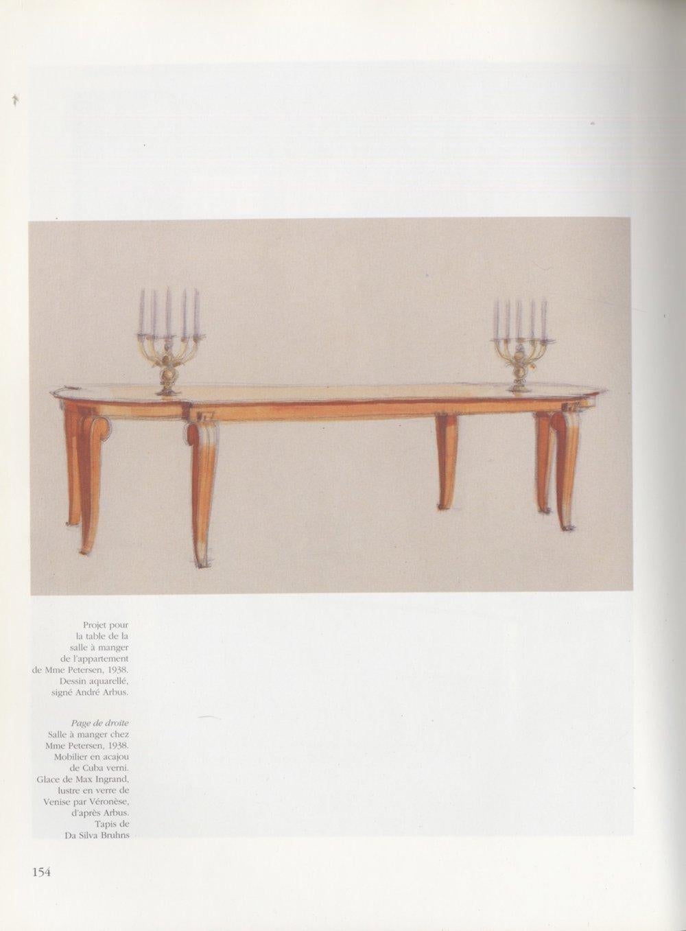Tavolo da pranzo francese Art Deco di Andre Arbus in vendita 5