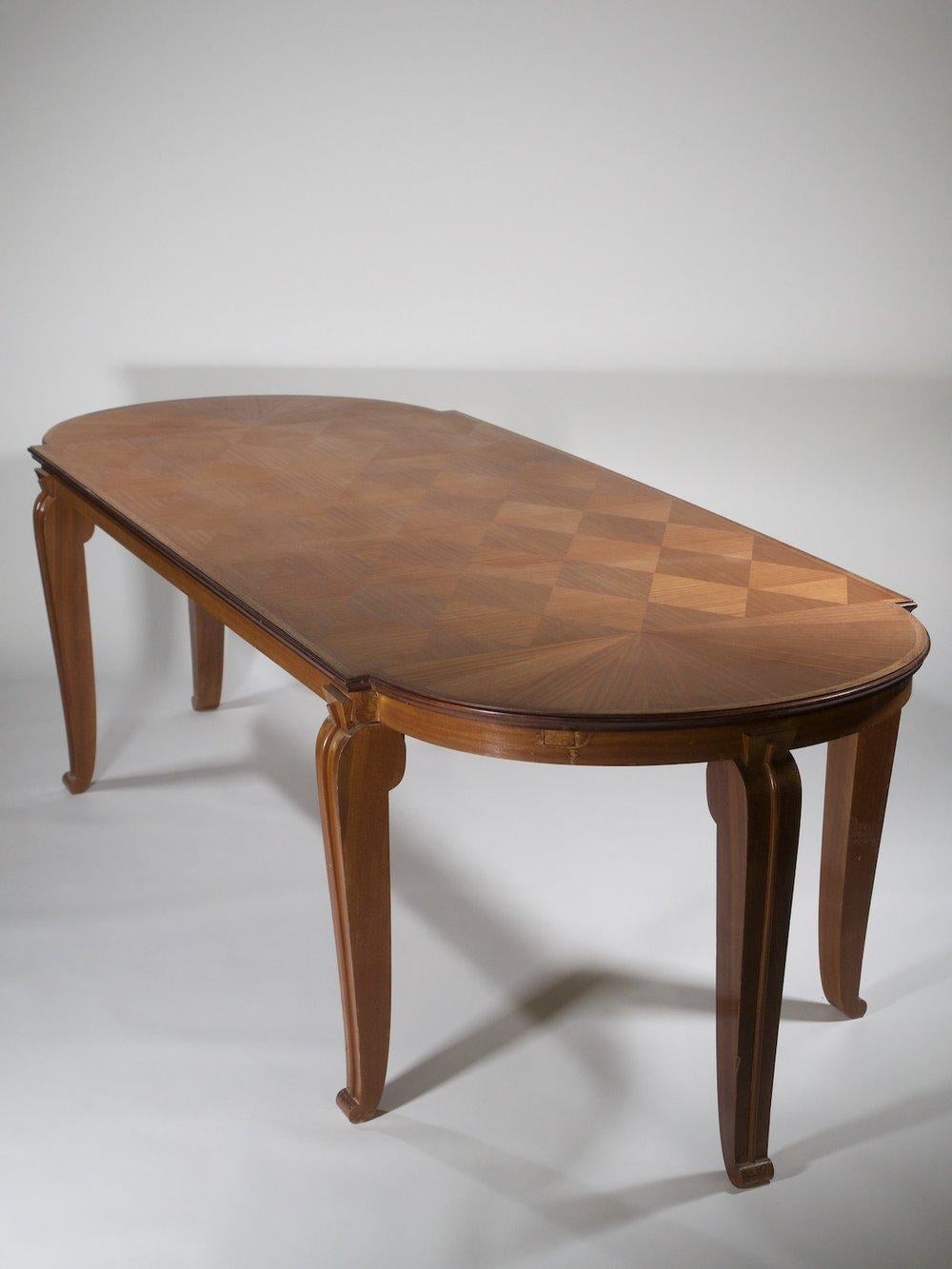 Andre Arbus French Art Deco Dining Table In Good Condition For Sale In Philadelphia, PA