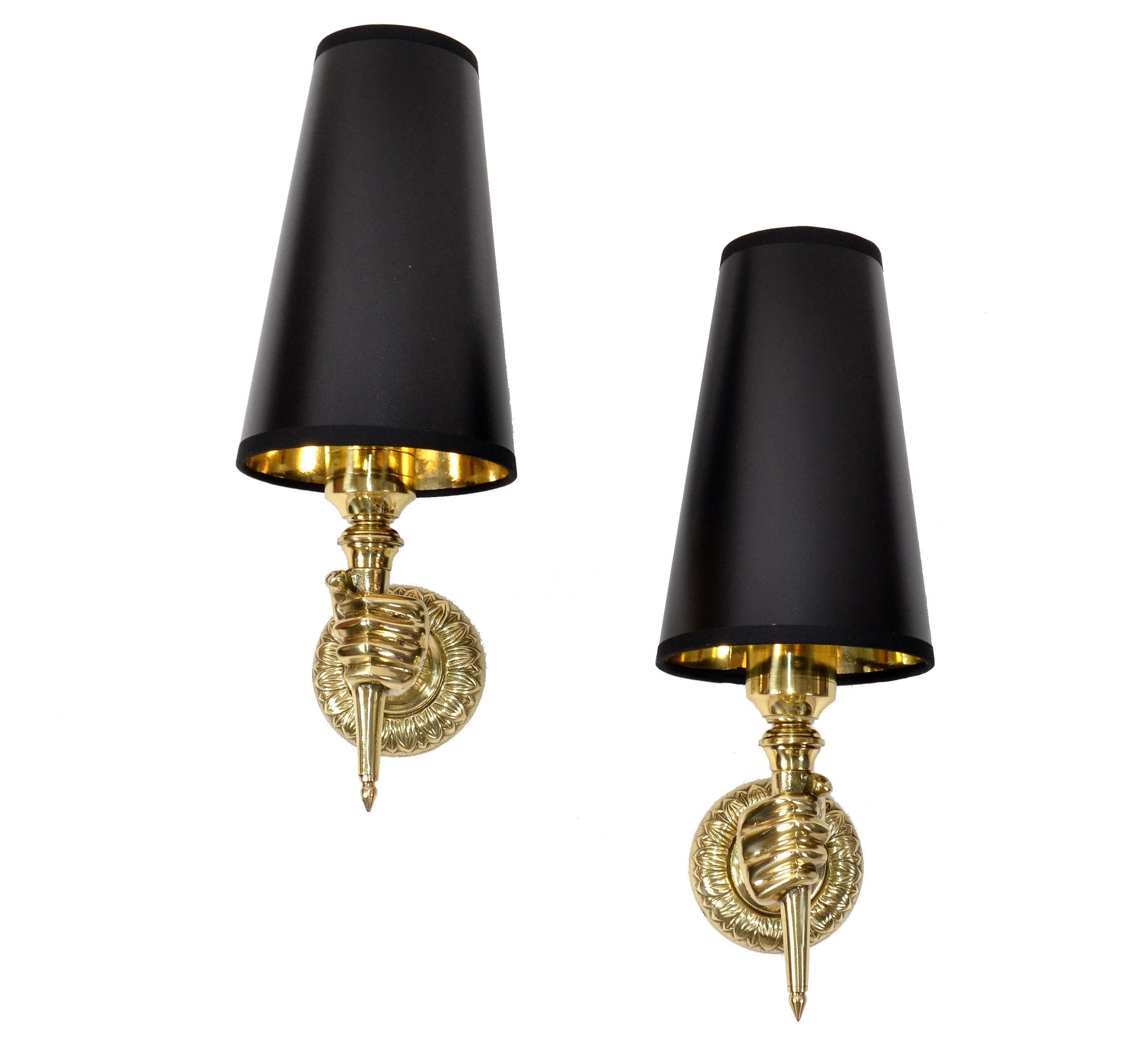 black and gold sconce light