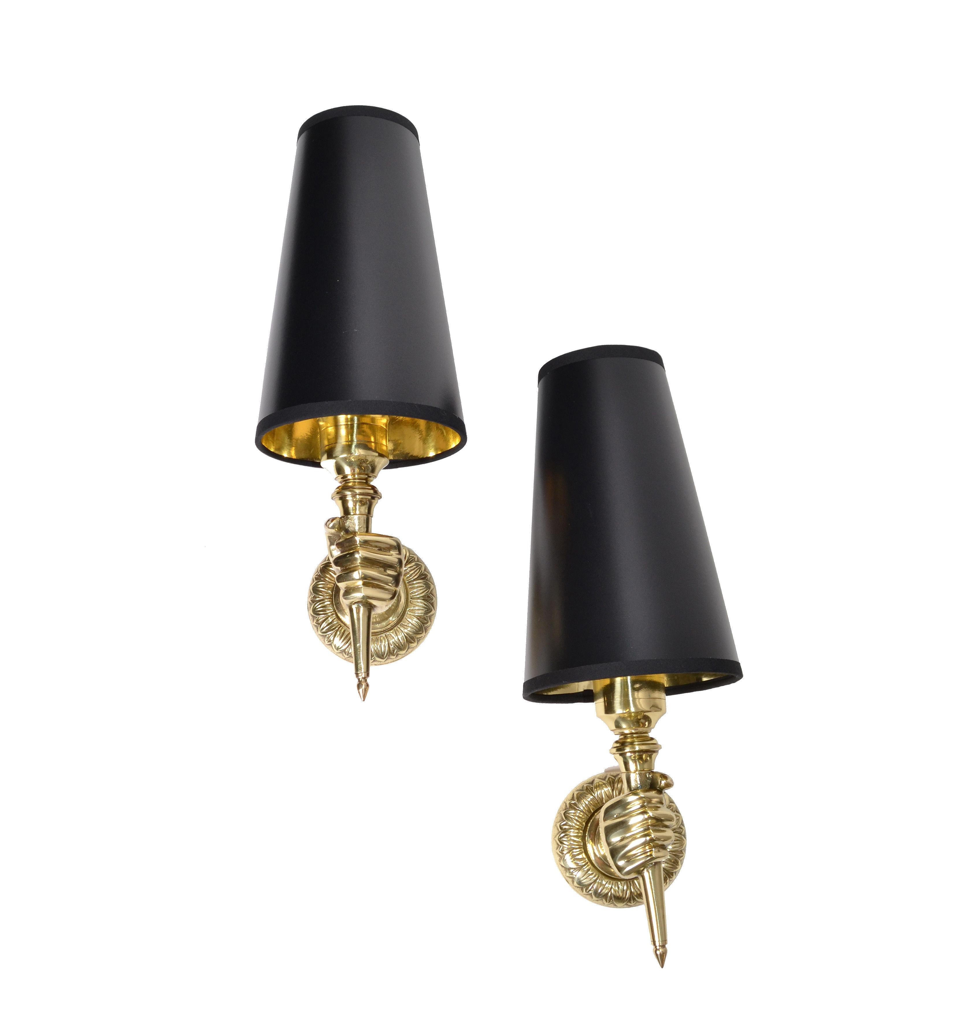 black and gold wall sconce