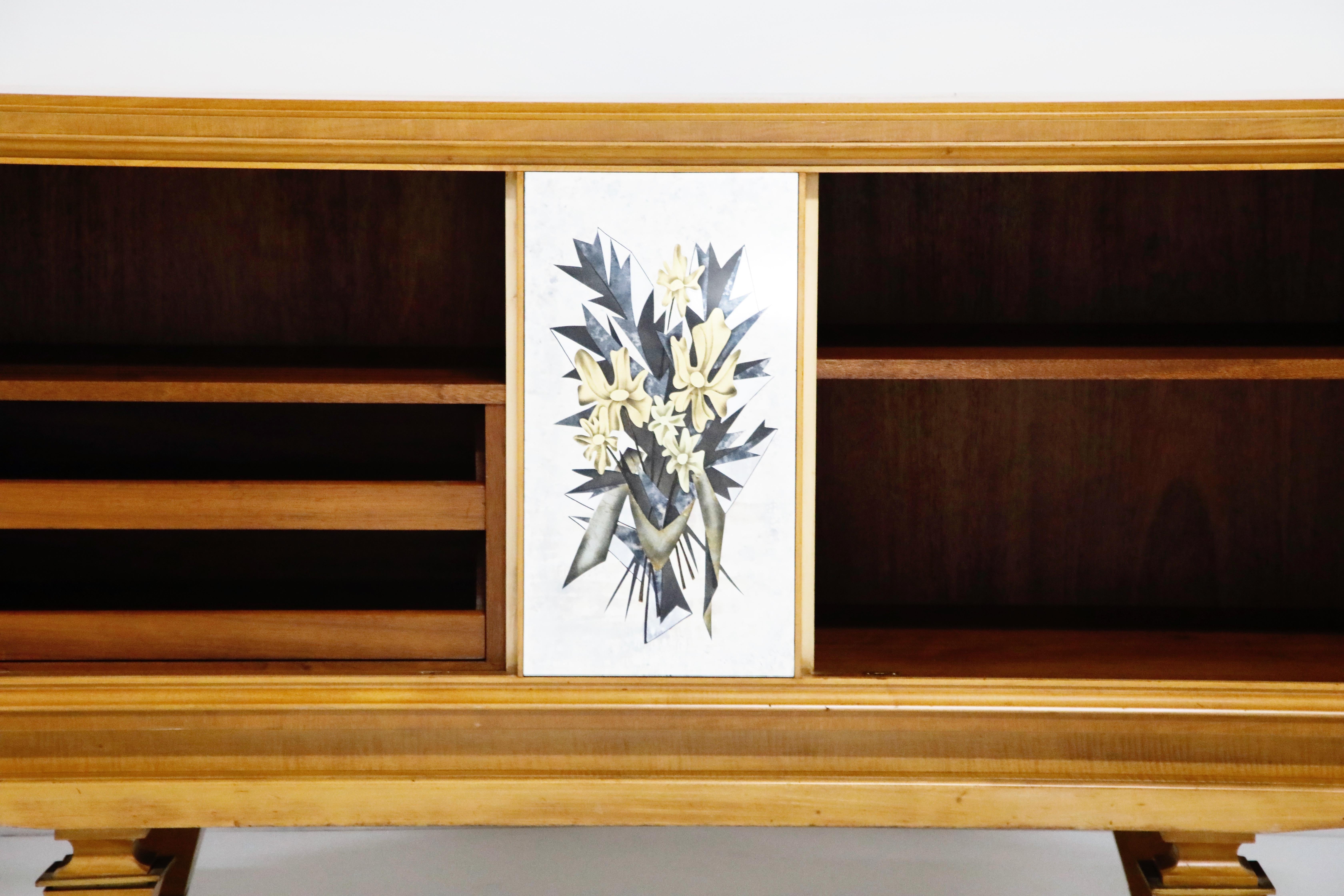 Credenza francese in legno e verre di André Arbus, 1930 ca. in vendita 3