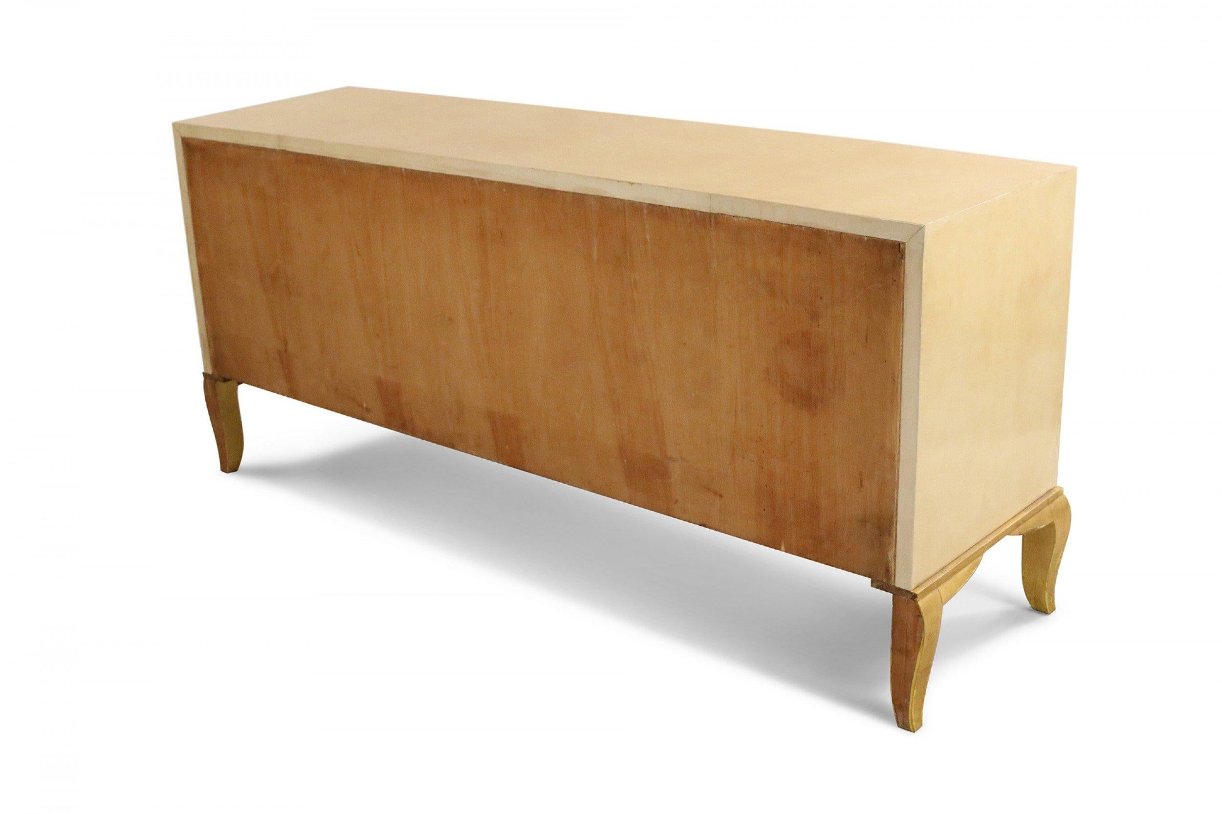 20th Century Andre Arbus French Mid-Century Parchment Veneer 9-Drawer Chest