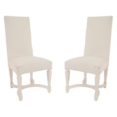 Andre Arbus French Midcentury Upholstered Side Chairs, Set of 4