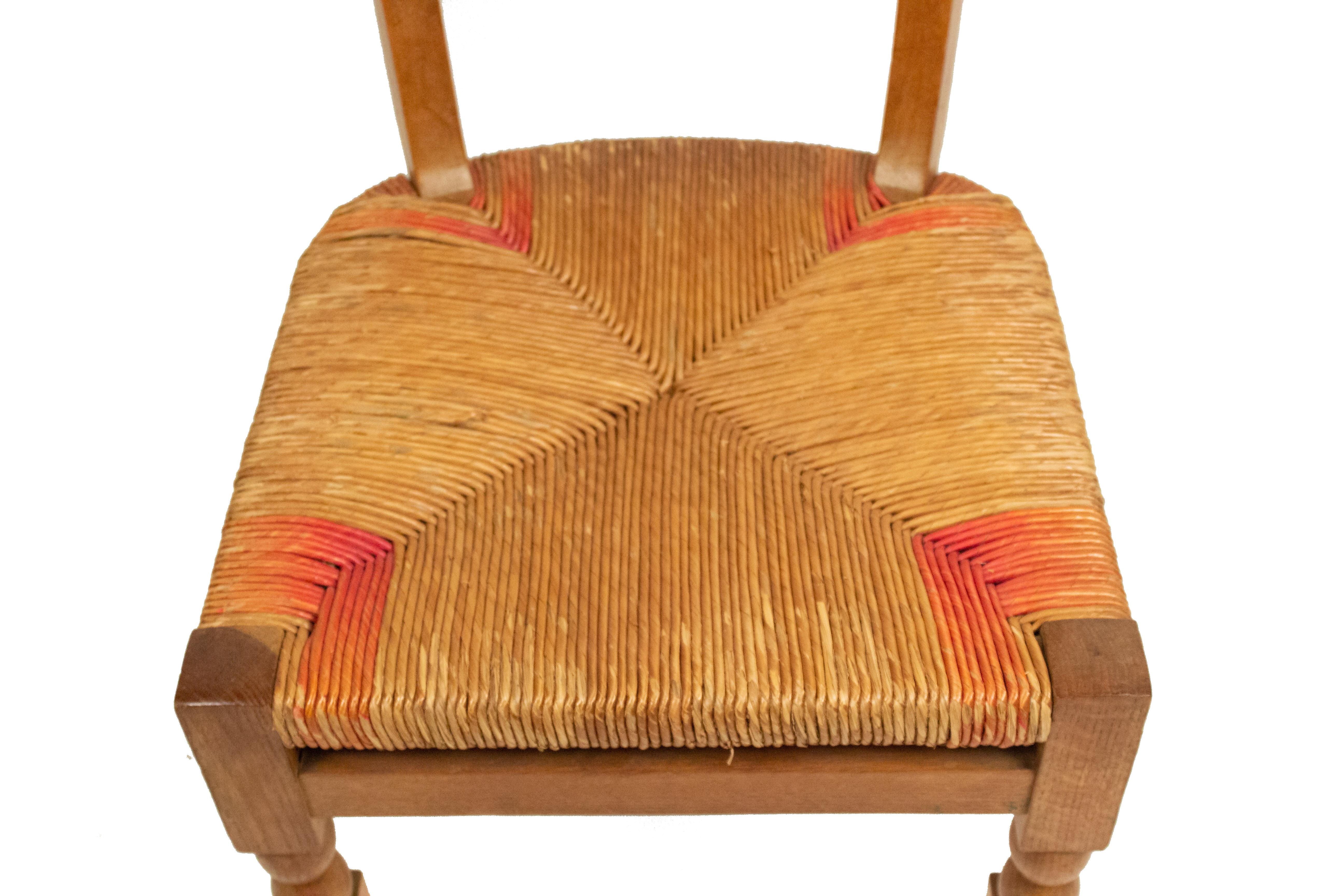 6er-Set Andre Arbus Französische Stühle mit geflochtener Rückenlehne aus der Mitte des Jahrhunderts im Angebot 3