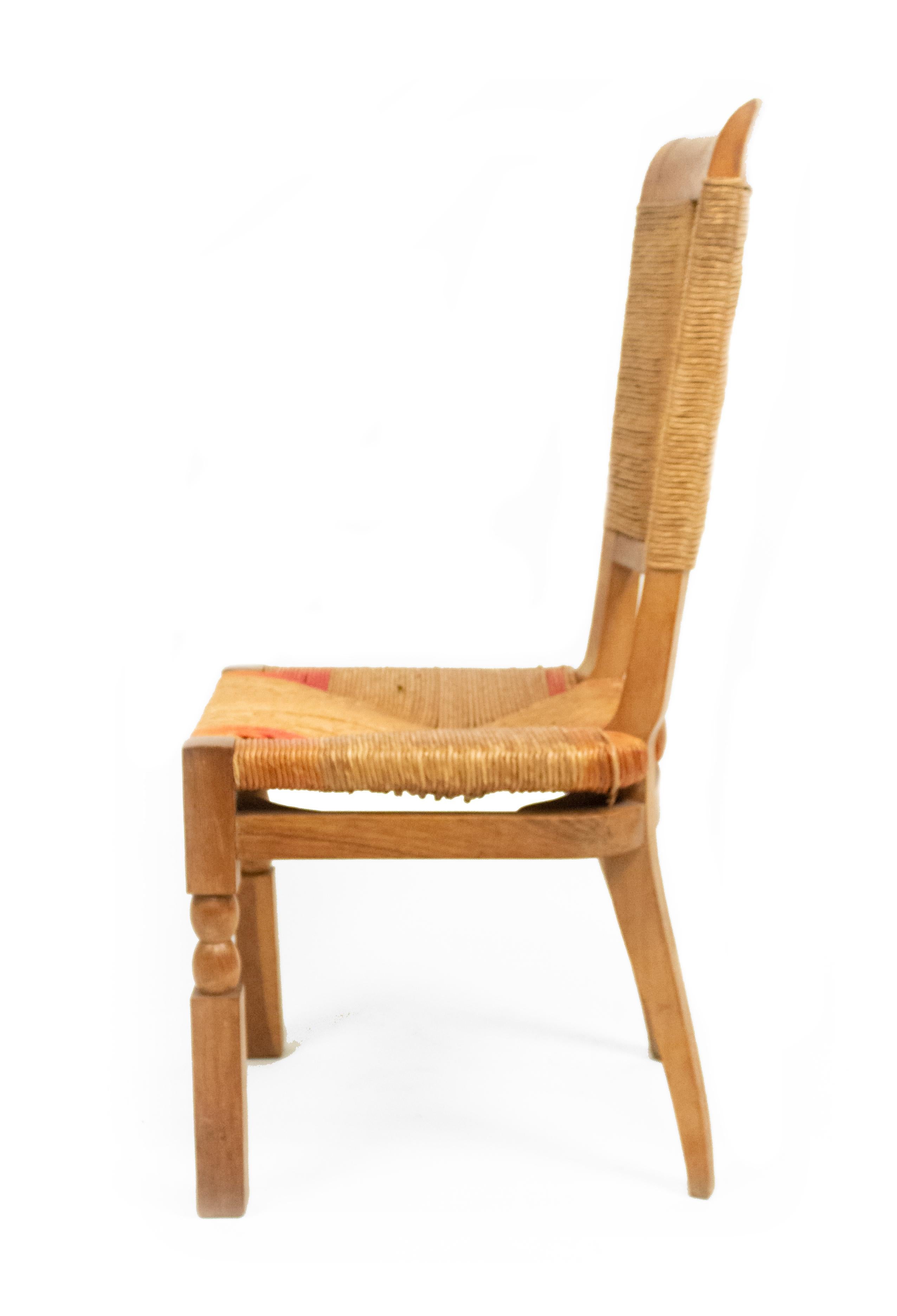 6er-Set Andre Arbus Französische Stühle mit geflochtener Rückenlehne aus der Mitte des Jahrhunderts im Angebot 1