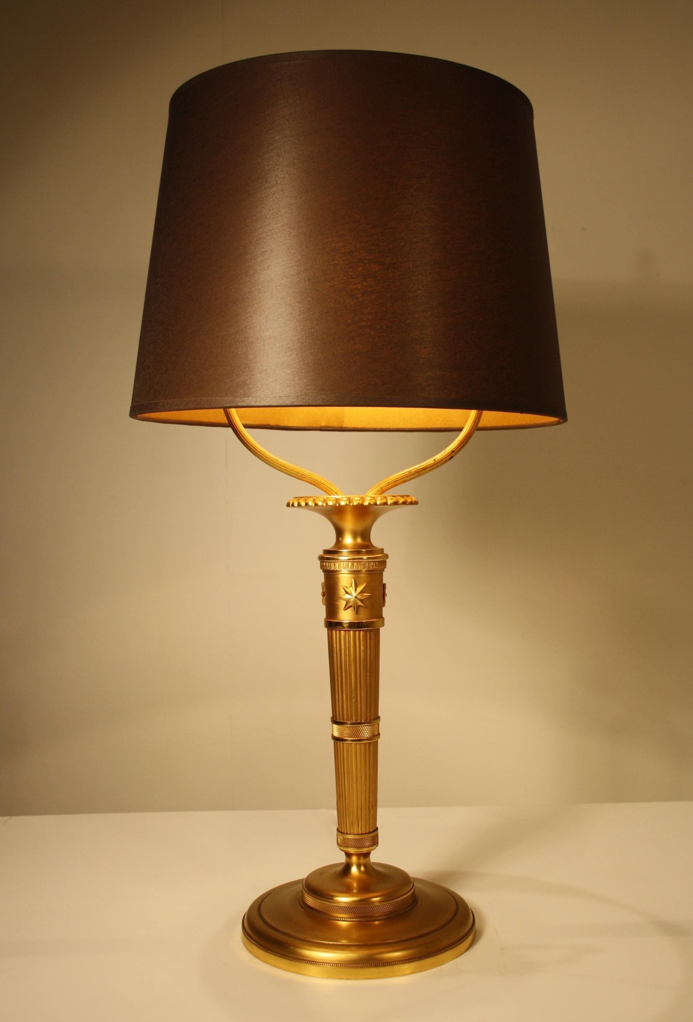 Andre Arbus Gilded Bronze Table Lamp, 1930s 3