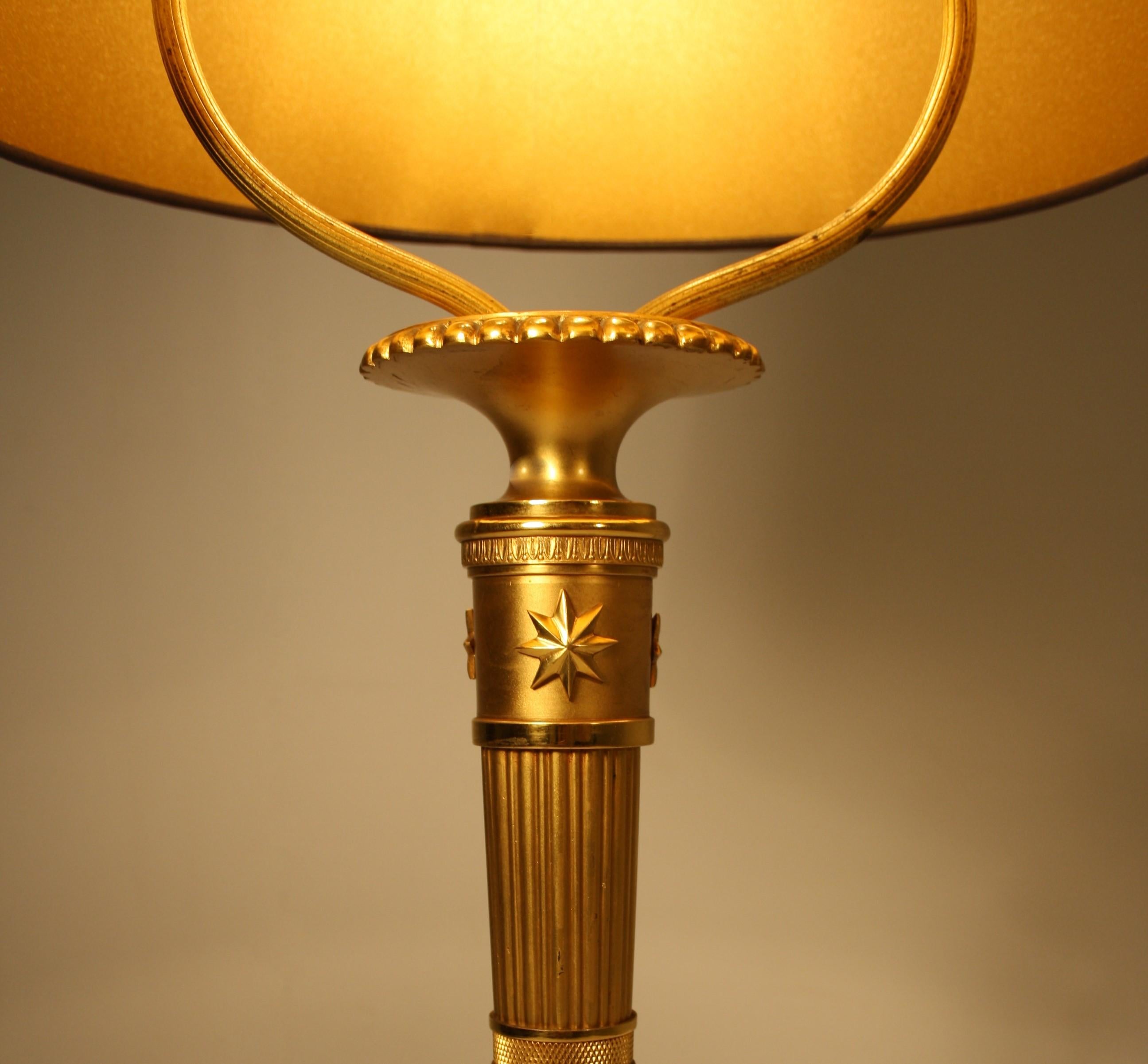 Art Deco Andre Arbus Gilded Bronze Table Lamp, 1930s
