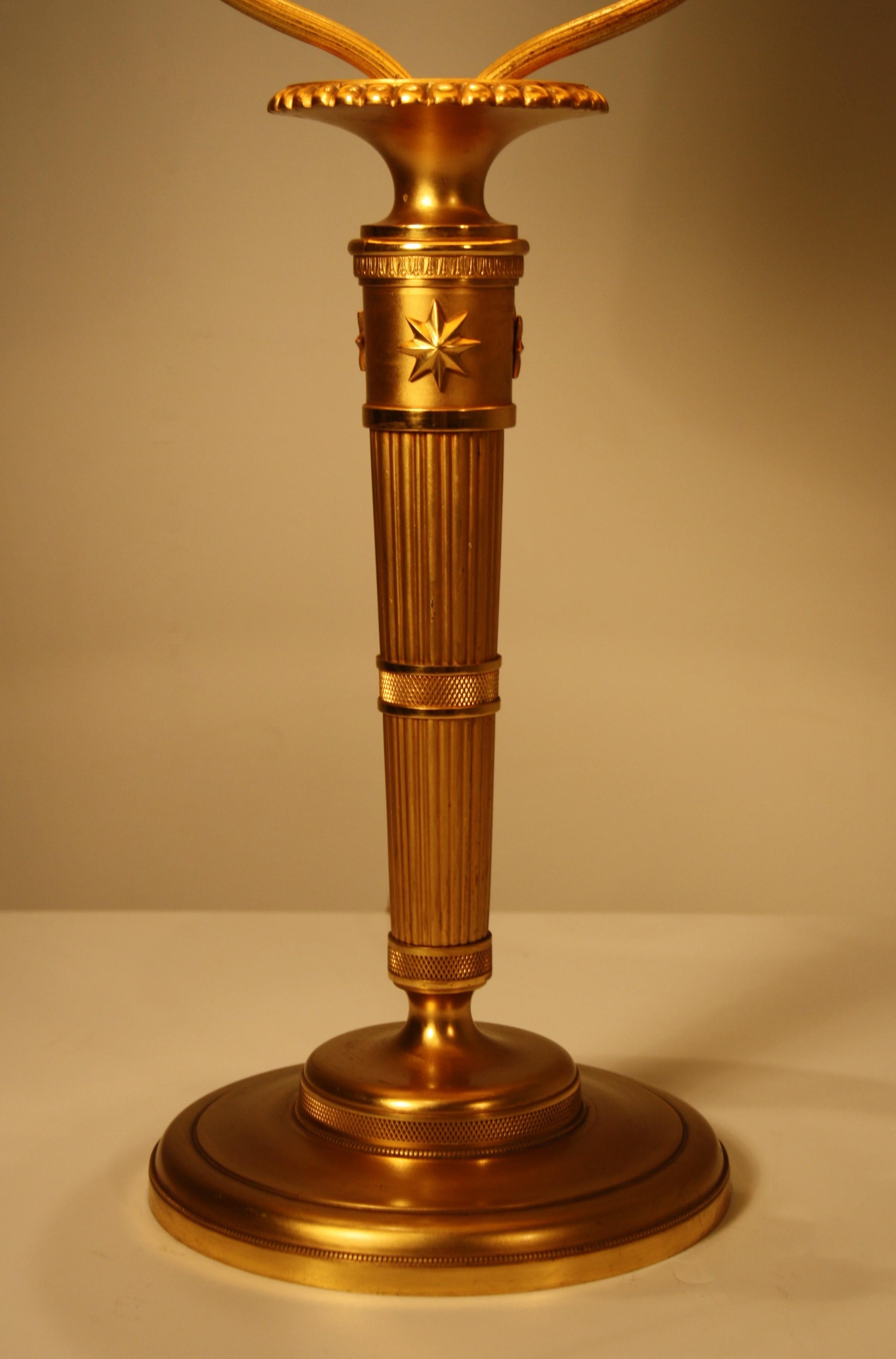 French Andre Arbus Gilded Bronze Table Lamp, 1930s