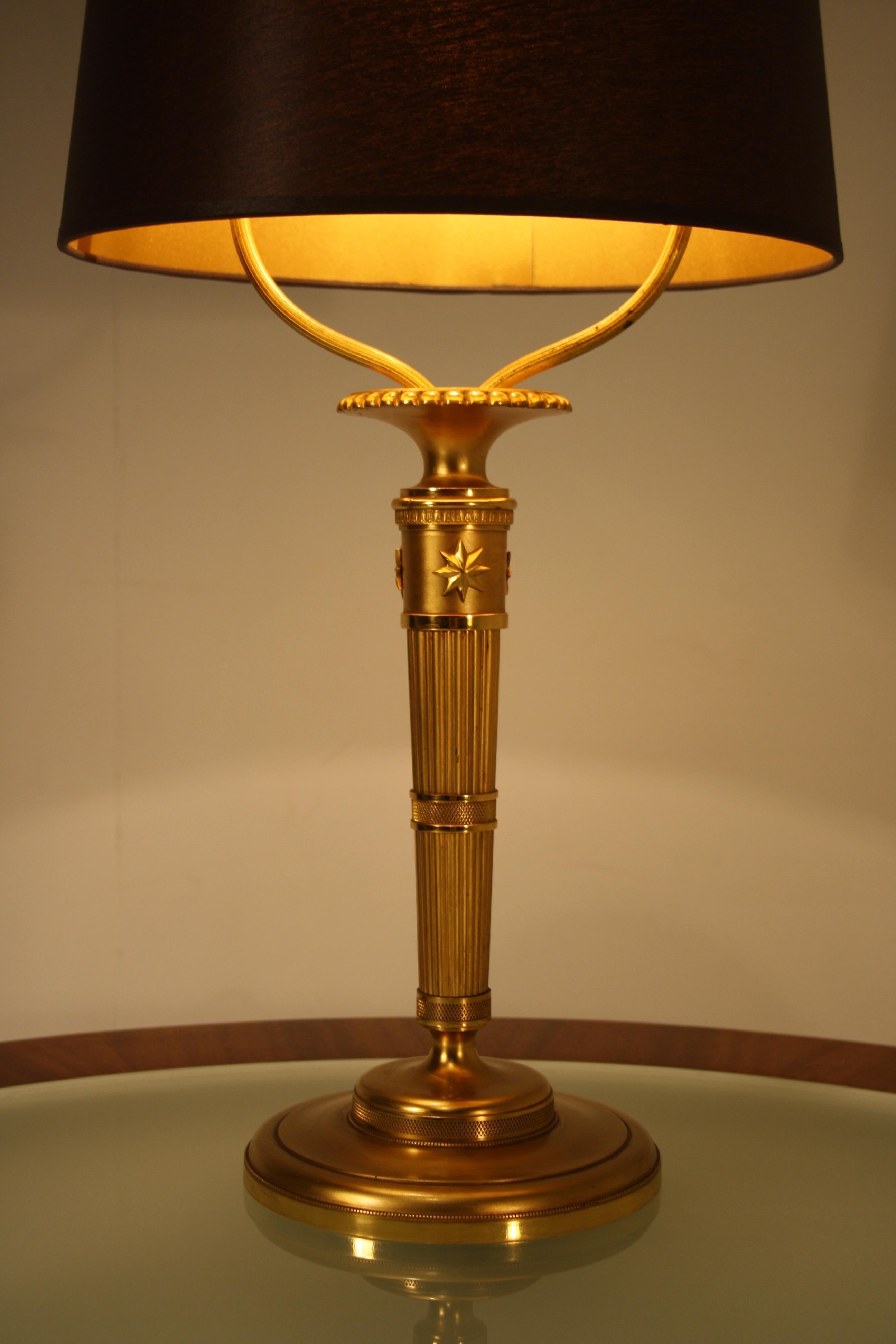 Mid-20th Century Andre Arbus Gilded Bronze Table Lamp, 1930s