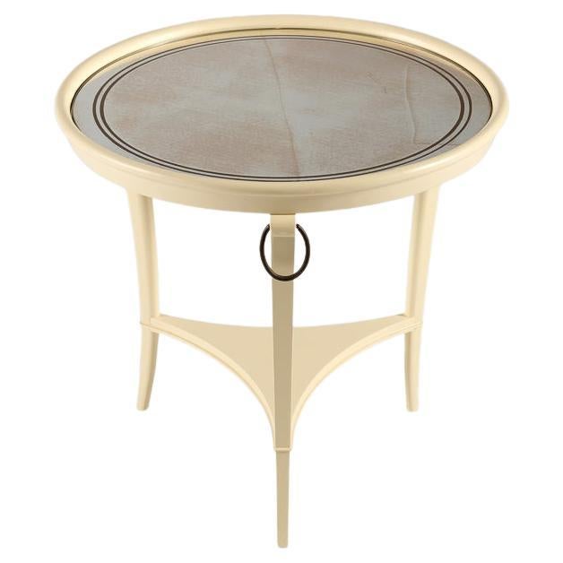 André Arbus, Lacquered Guéridon with Mirror Top, France, circa 1936 For Sale