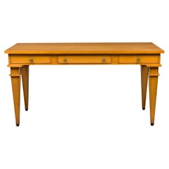 André Arbus Mid-Century French Sycamore Desk Writing Table