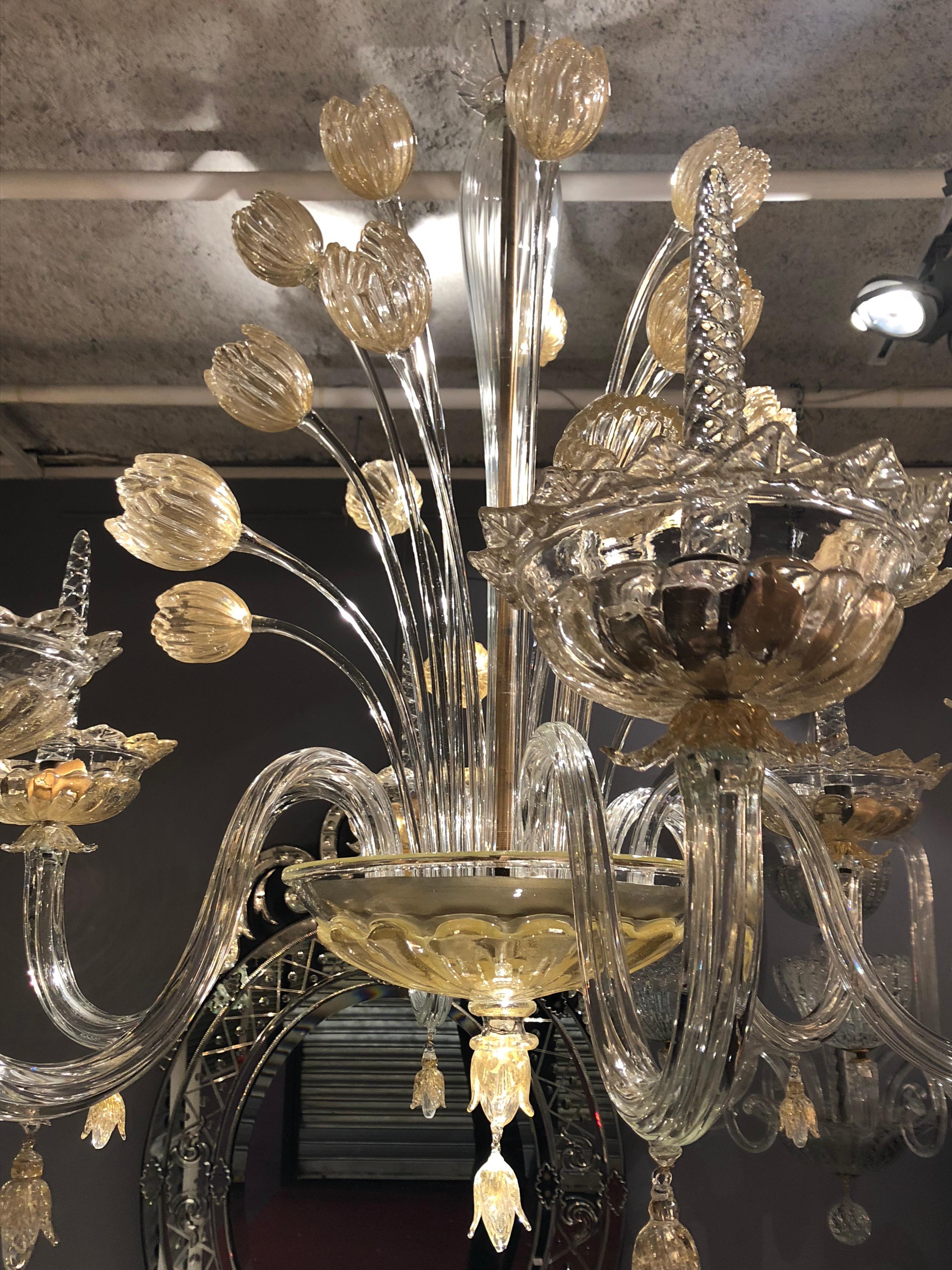 Andre Arbus Murano Glass Chandelier by Veronese Paris 3