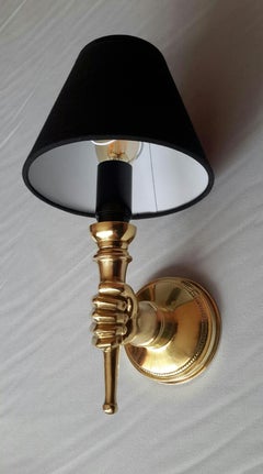 André Arbus Neoclassical Bronze Sconces, France, 1950s