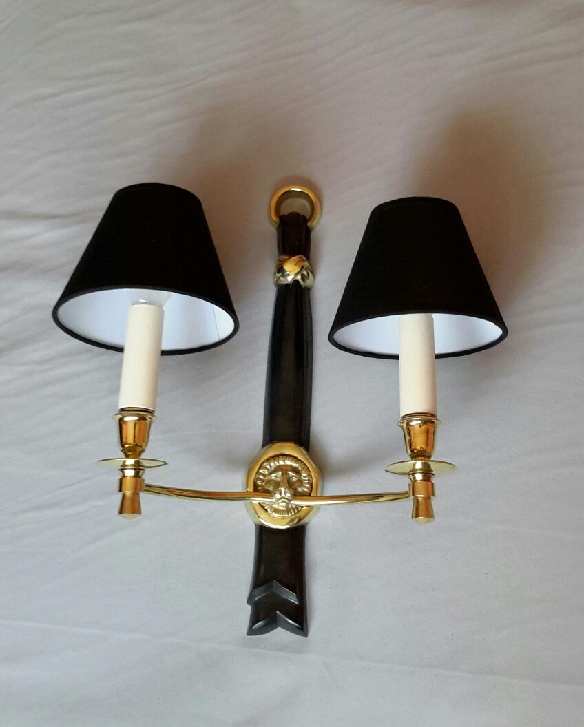 Andre Arbus Neoclassical Sconces, France, 1950 In Good Condition In Paris, FR