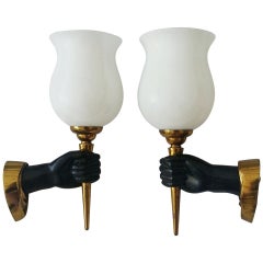 André Arbus pair of Sconces