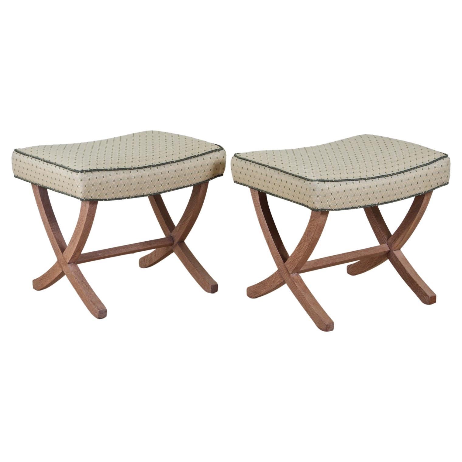 Andre Arbus Pair of Small Benches For Sale