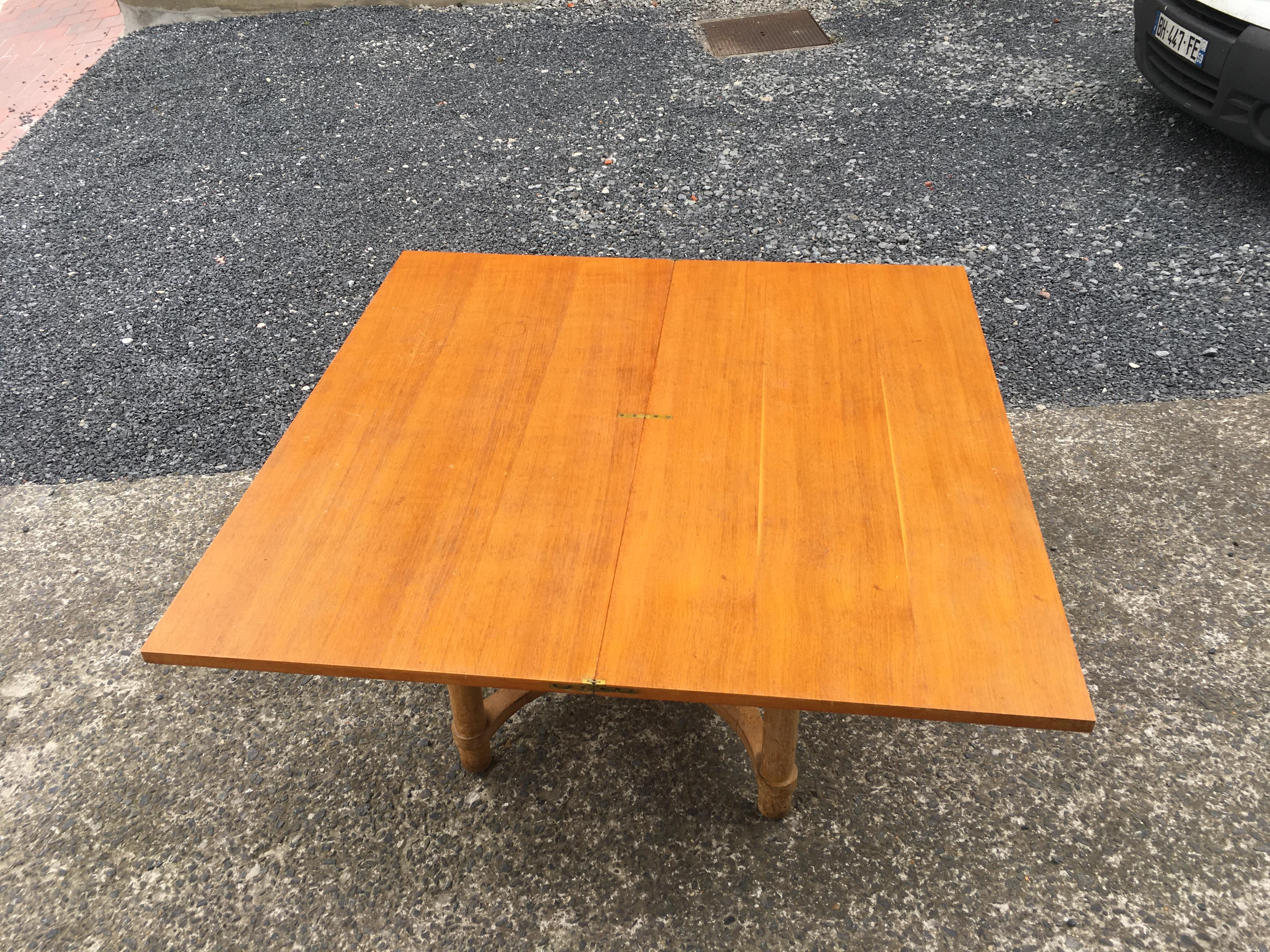 André Arbus, Rectangular Swivel Table with Ceruse Oak, circa 1950 For Sale 4