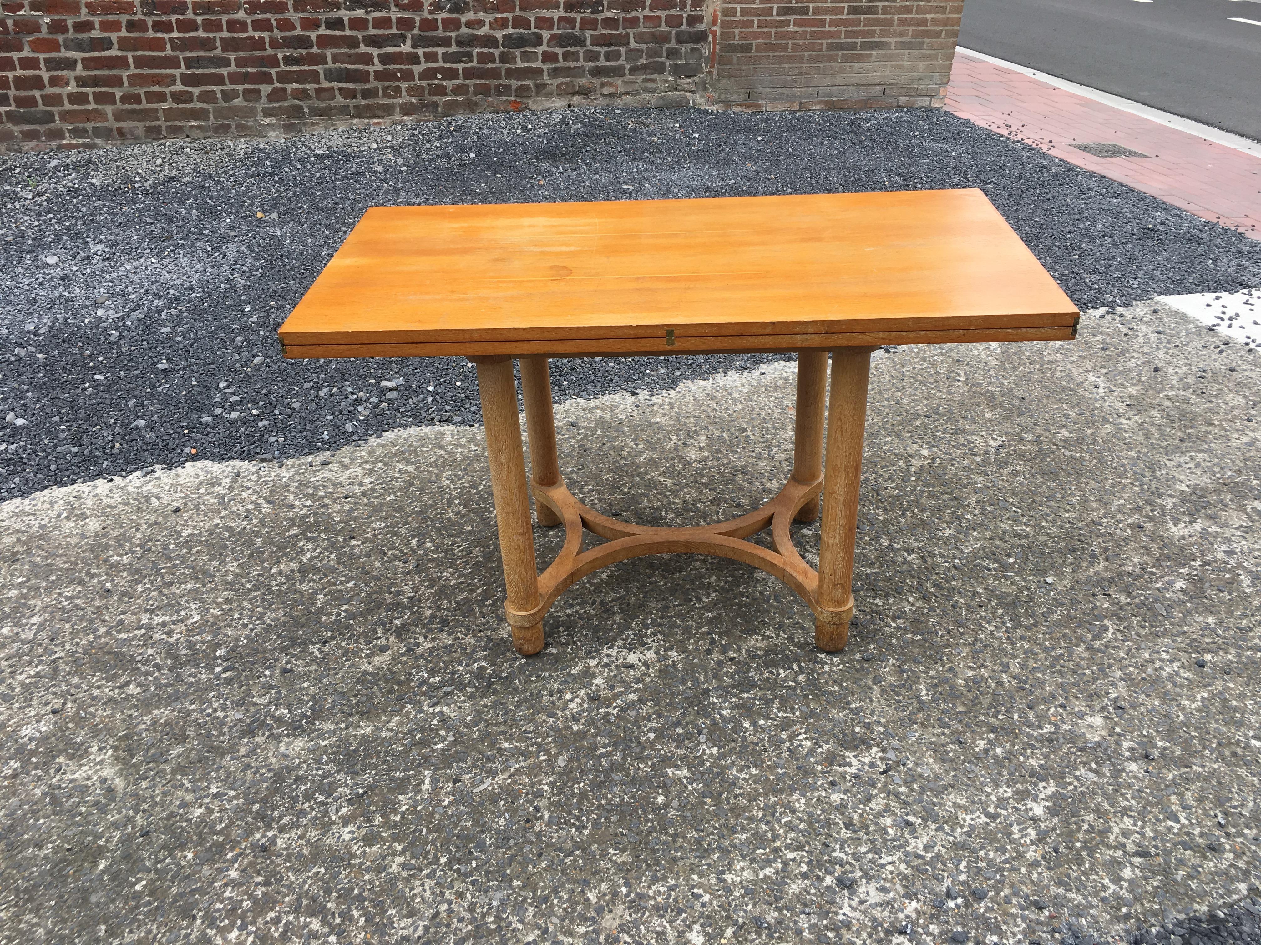 André Arbus, Rectangular Swivel Table with Ceruse Oak, circa 1950 For Sale 8