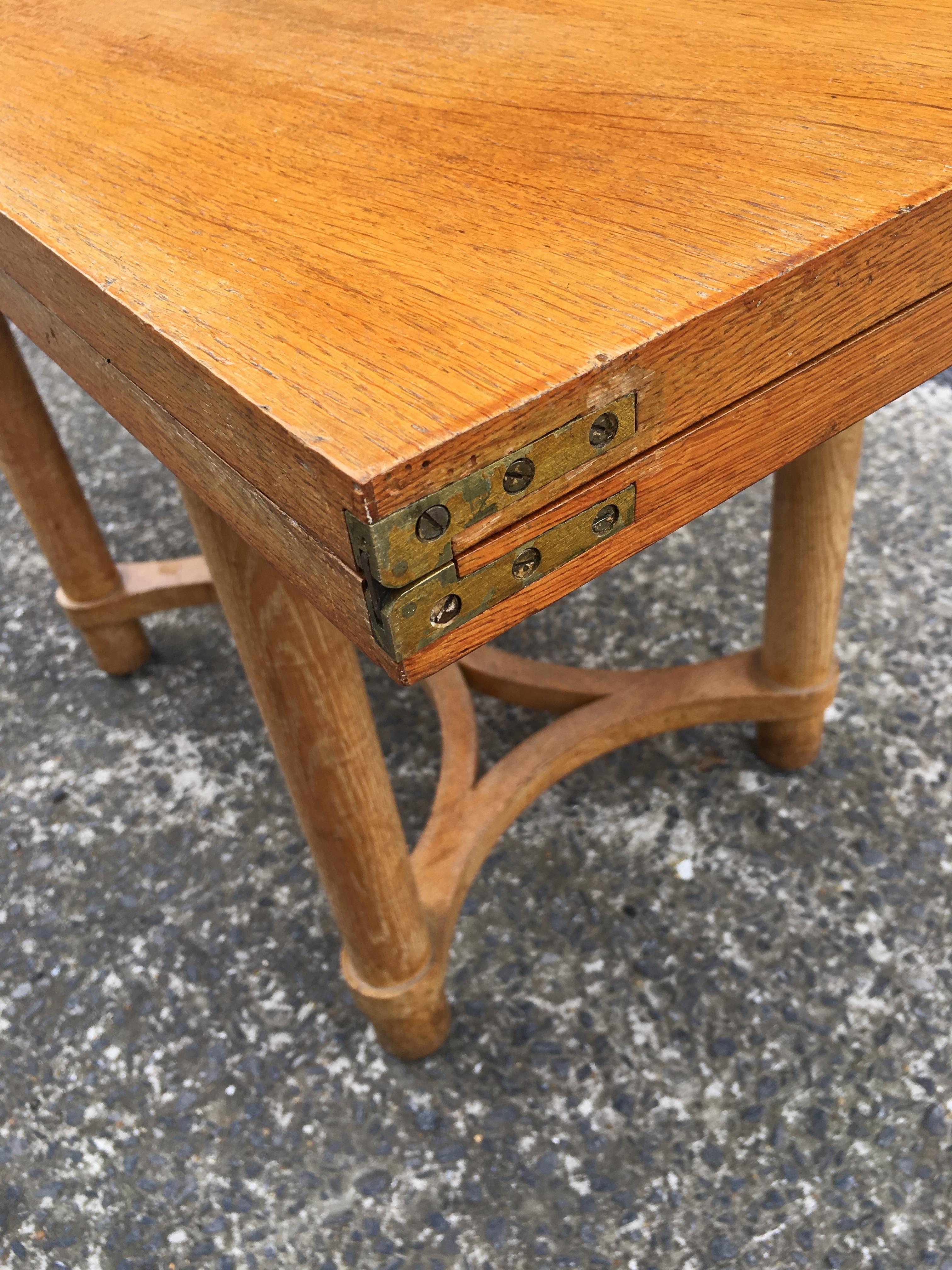 André Arbus, Rectangular Swivel Table with Ceruse Oak, circa 1950 For Sale 1