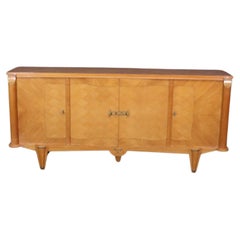 Andre Arbus Style Cherry Marquetry French Art Deco Sideboard Buffet Circa 1940