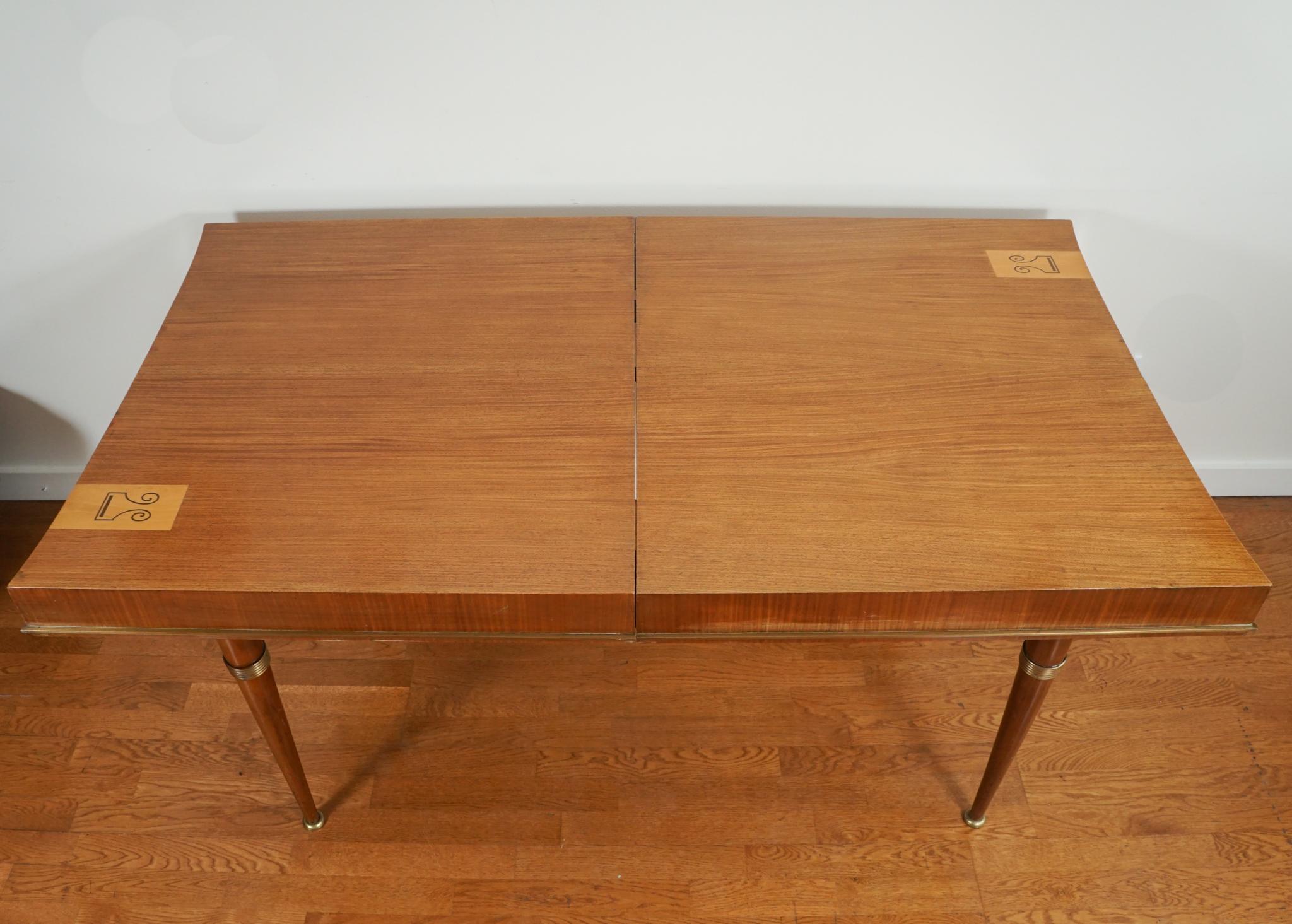 Machine-Made André Arbus-Style Mahogany Dining Table