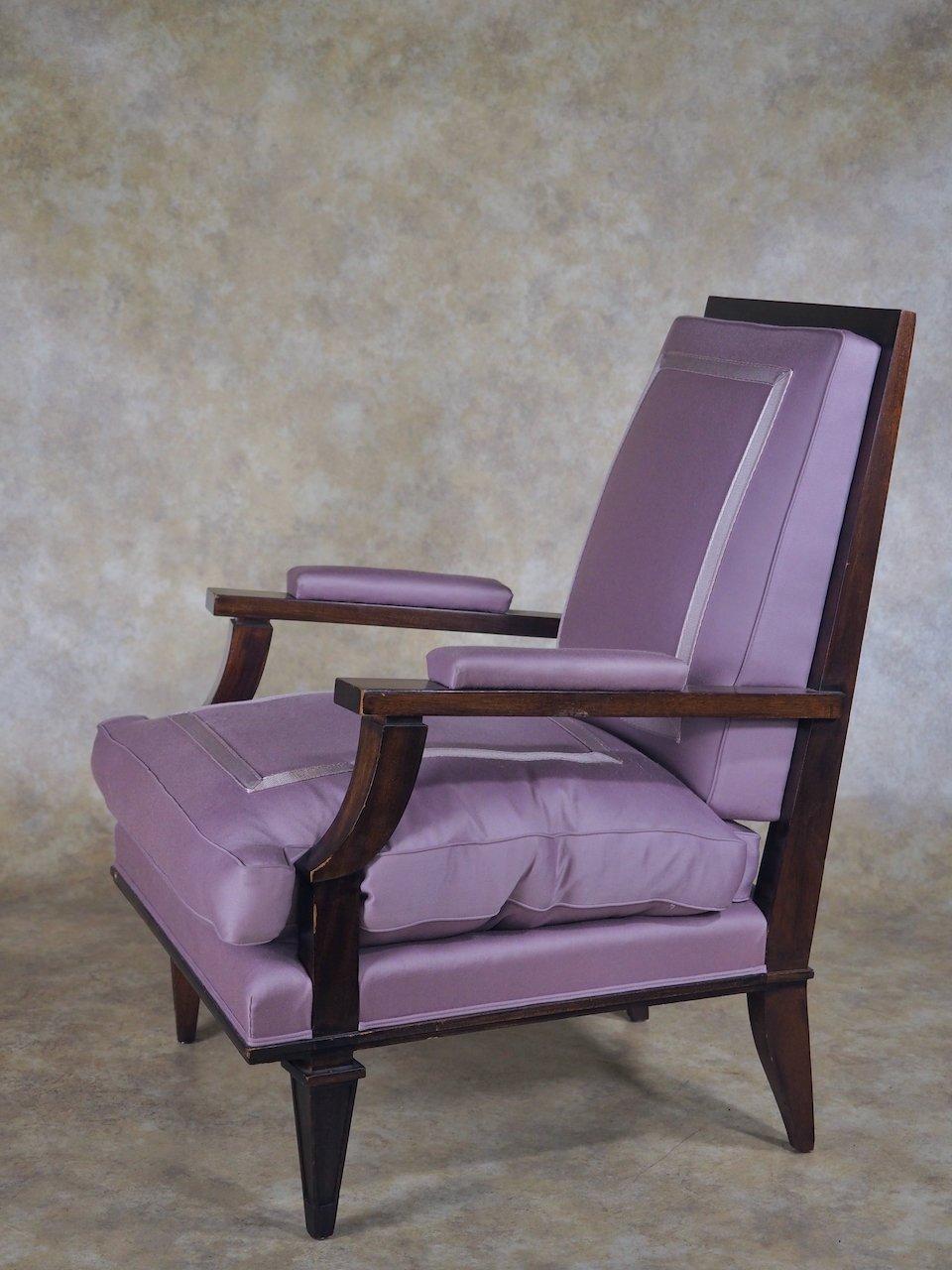 Art déco Paire de fauteuils de grande taille de style Andre Arbus en vente