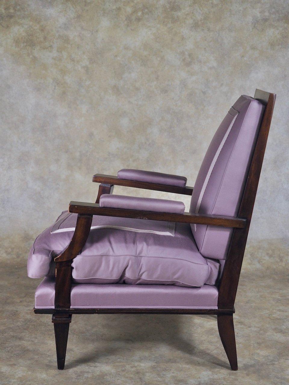 Français Paire de fauteuils de grande taille de style Andre Arbus en vente