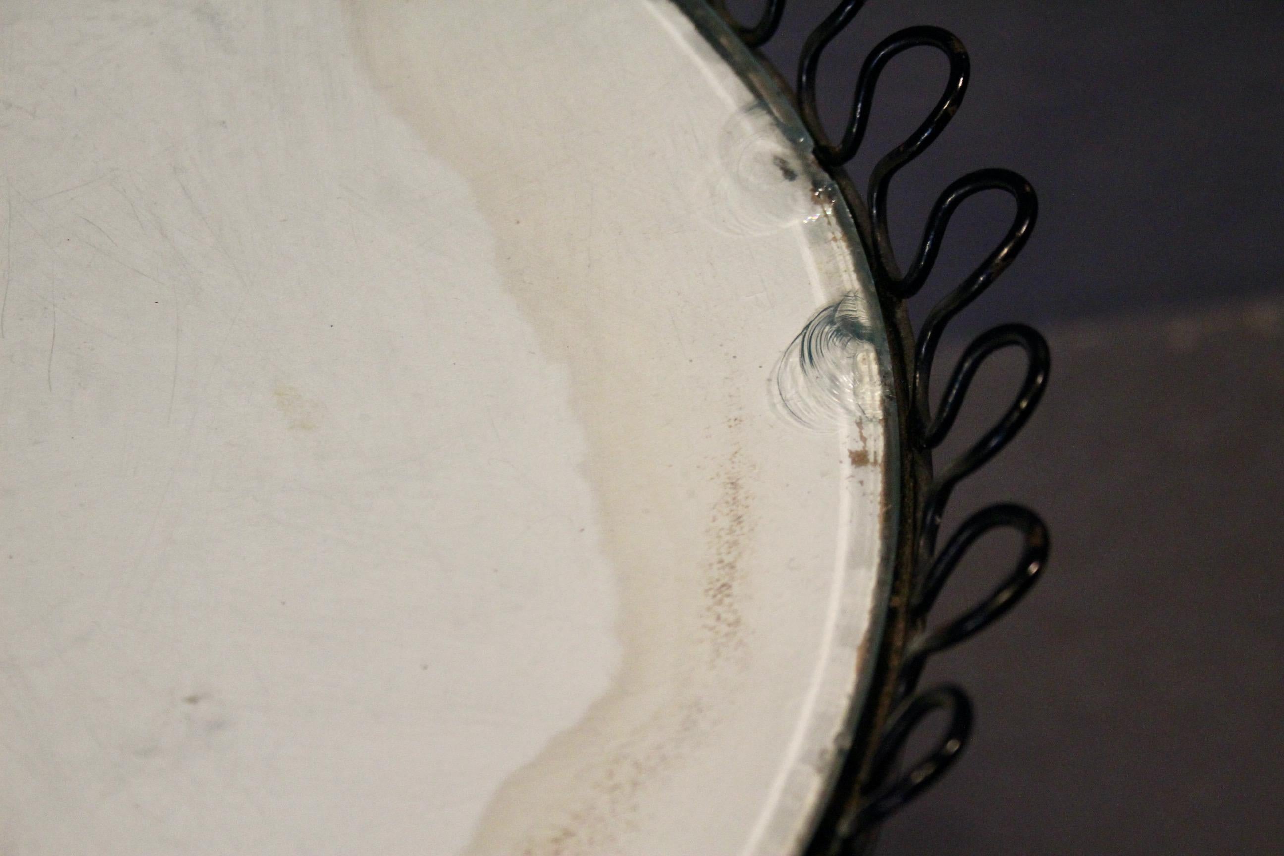 Vetro Gueridon in ferro battuto e vetro in stile Andre Arbus in vendita