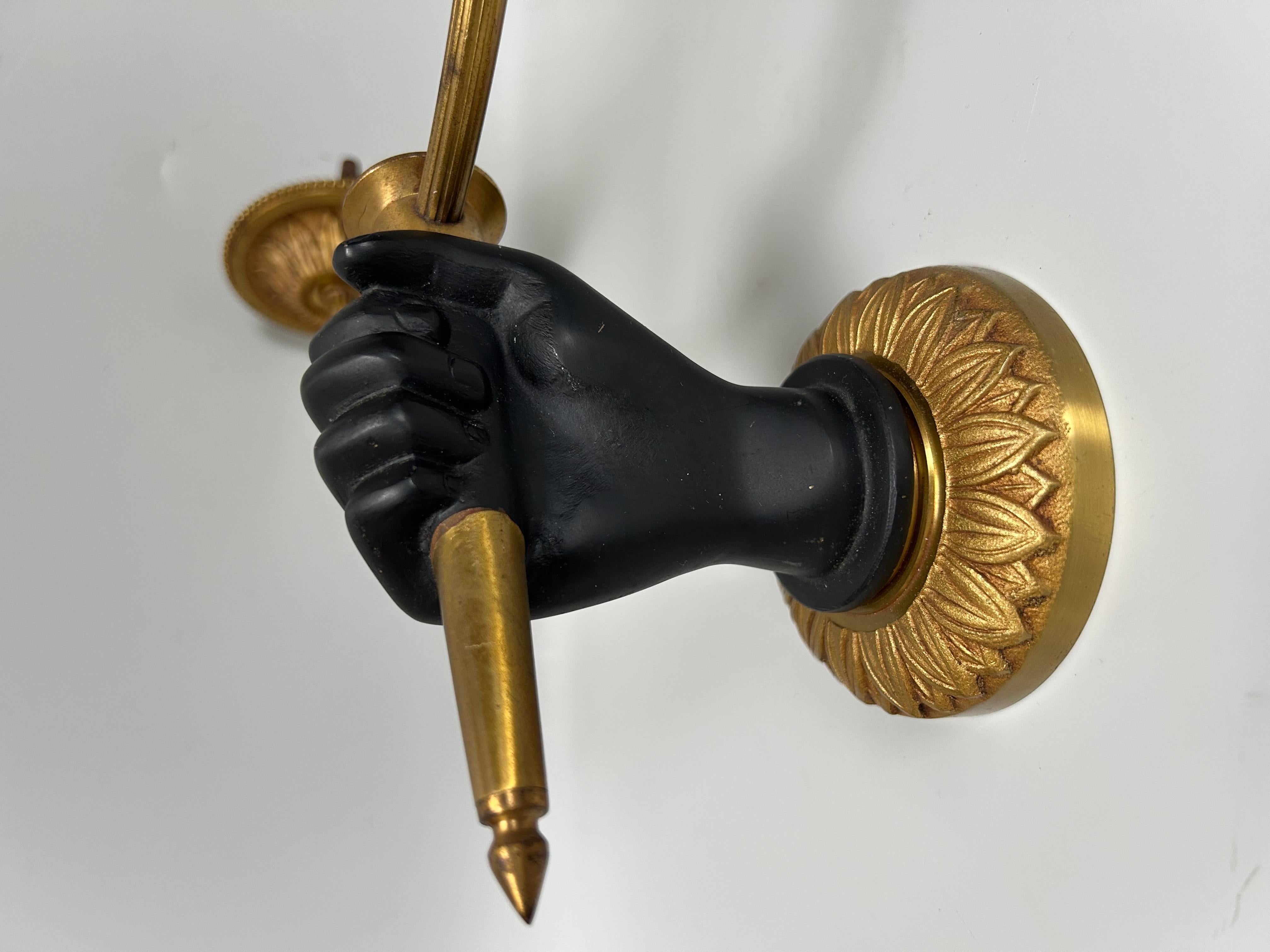 André Arbus Conjunto de 3 Apliques Dobles mediados del siglo XX en venta