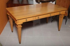 André Arbus Sycamore Desk, Writing Table, Bureau Plat