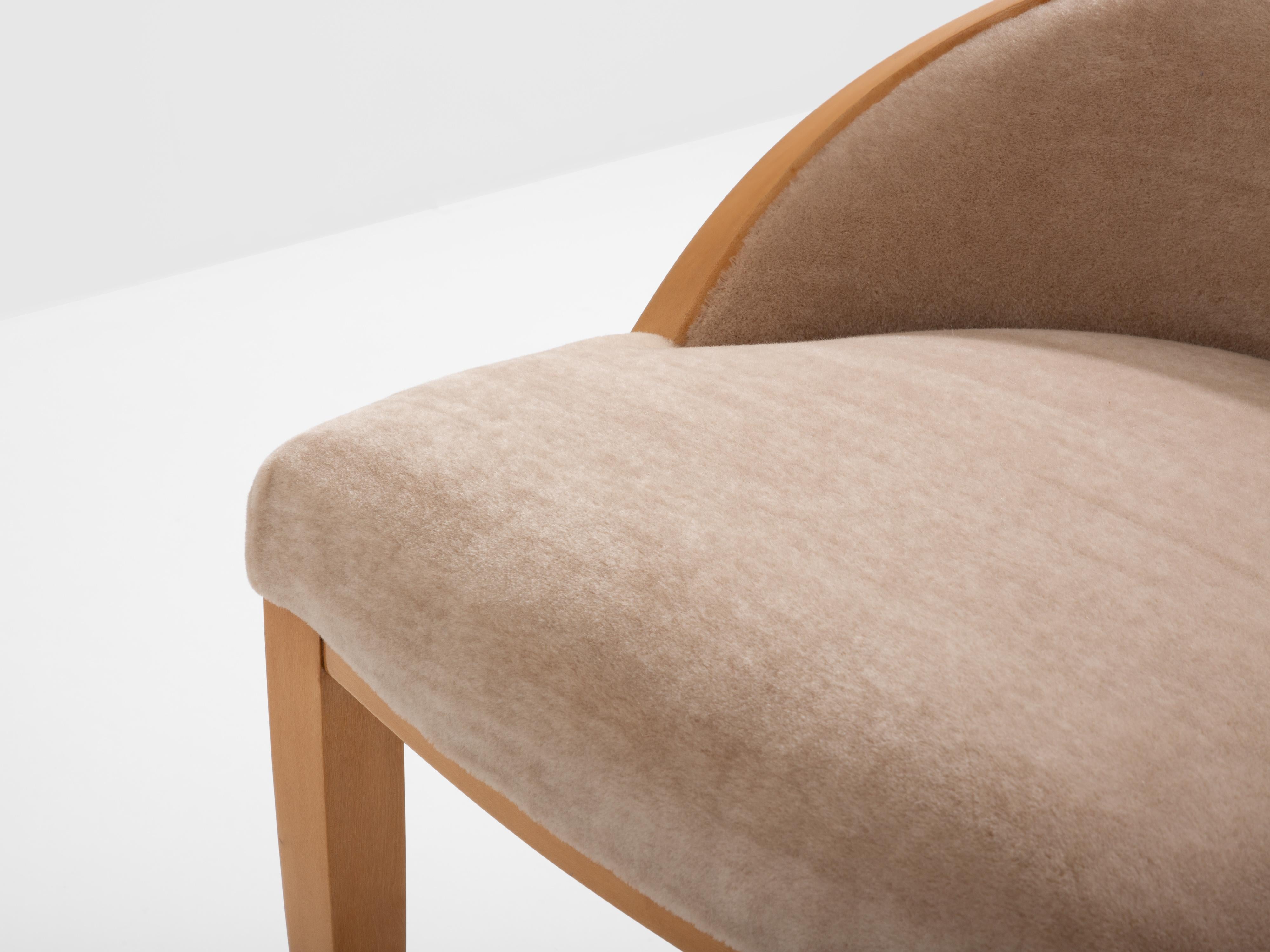 André Arbus Sycamore Mohair Samt Schreibtisch oder Eitelkeit Tisch Stuhl 1934 im Angebot 2