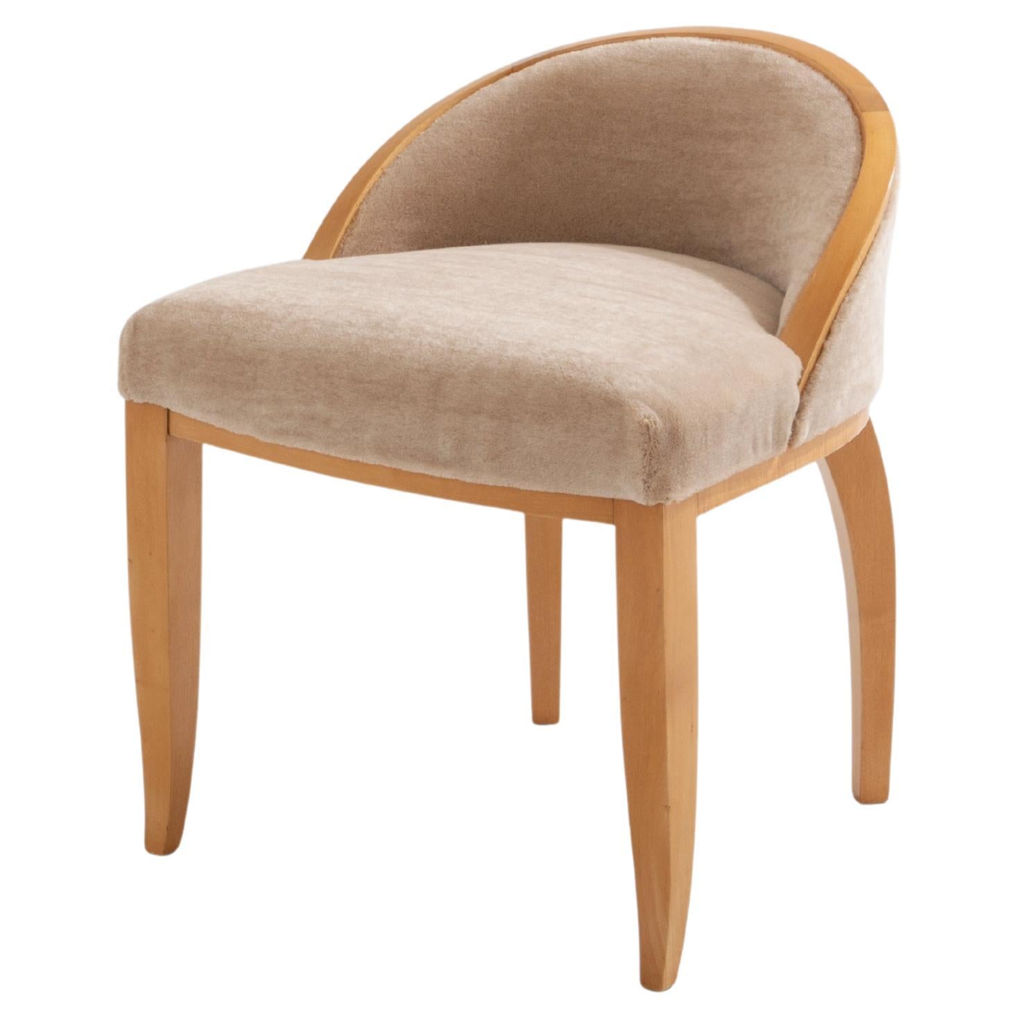 André Arbus Sycamore Mohair Samt Schreibtisch oder Eitelkeit Tisch Stuhl 1934 im Angebot