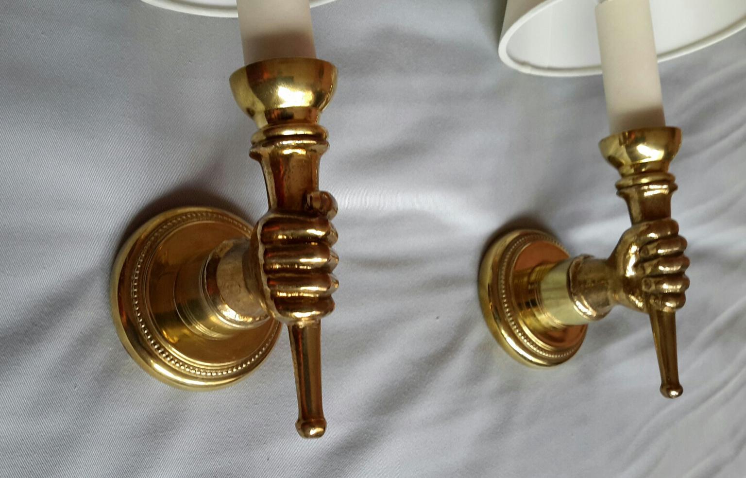 Andre Arbus Two Pairs of Neoclassical Sconces Andrè Arbus France, 1950s 2