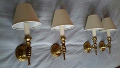 Andre Arbus Two Pairs of Neoclassical Sconces Andrè Arbus France, 1950s