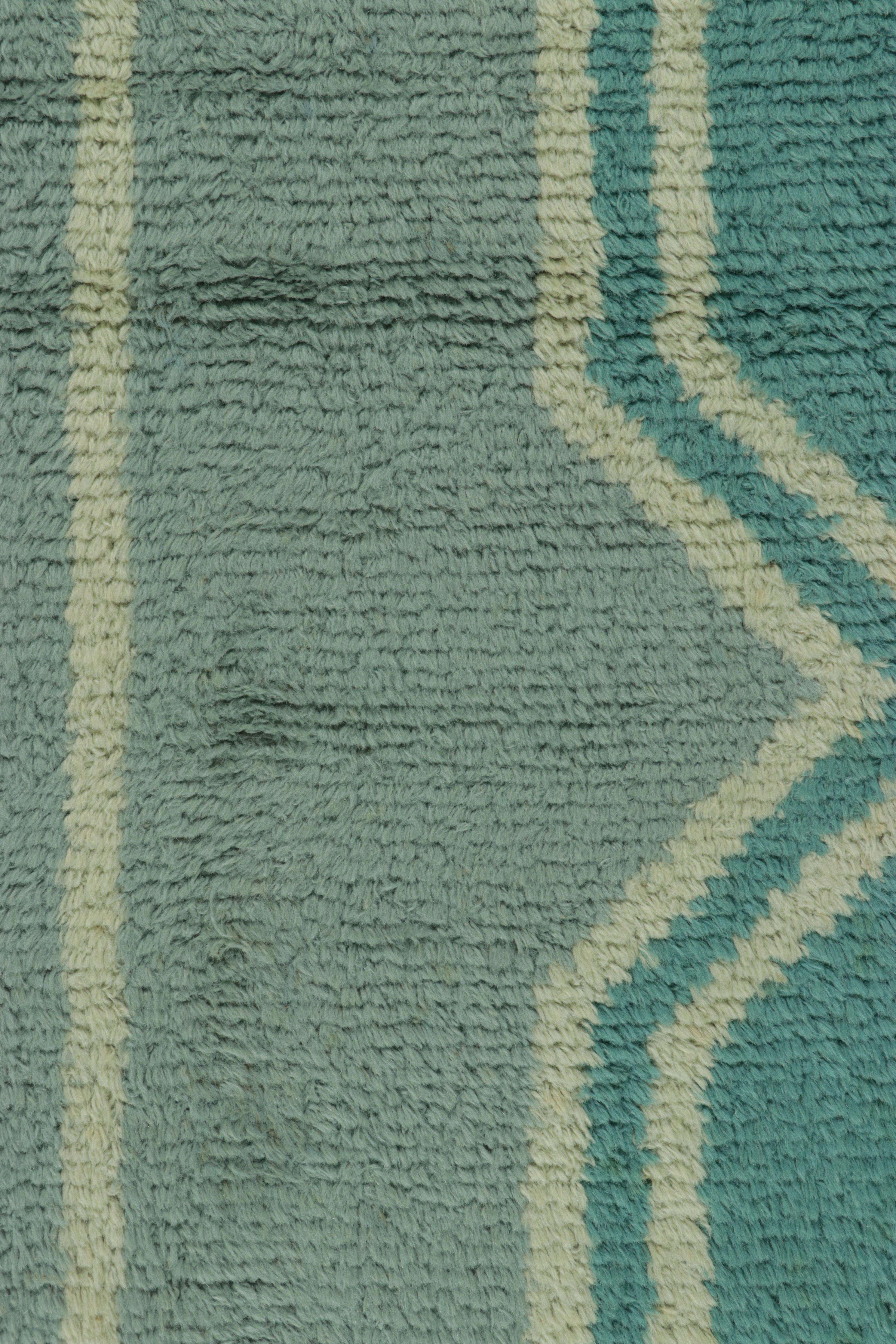 André Arbus Französischer Vintage Art Deco Teppich in Blau - Rug & Kilim (Handgeknüpft) im Angebot